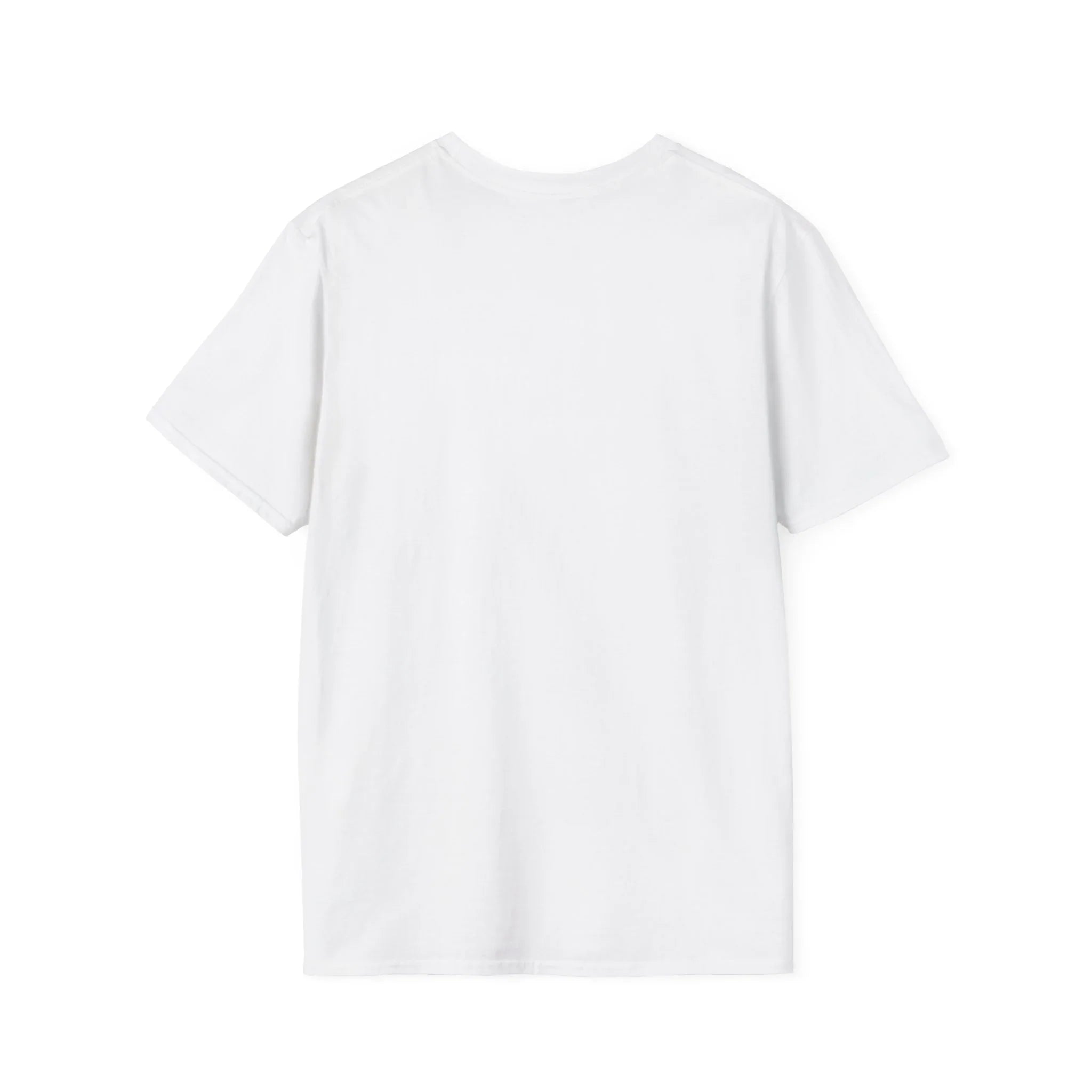 Plain white protest tee back view, ready for bold anti-MAGA graphic design