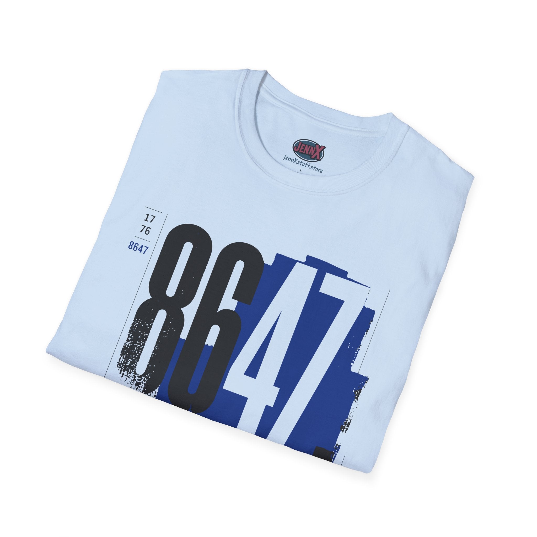 8647 Tee | Bold Blue Black Typographic T-Shirt I We The People Kick Him Out