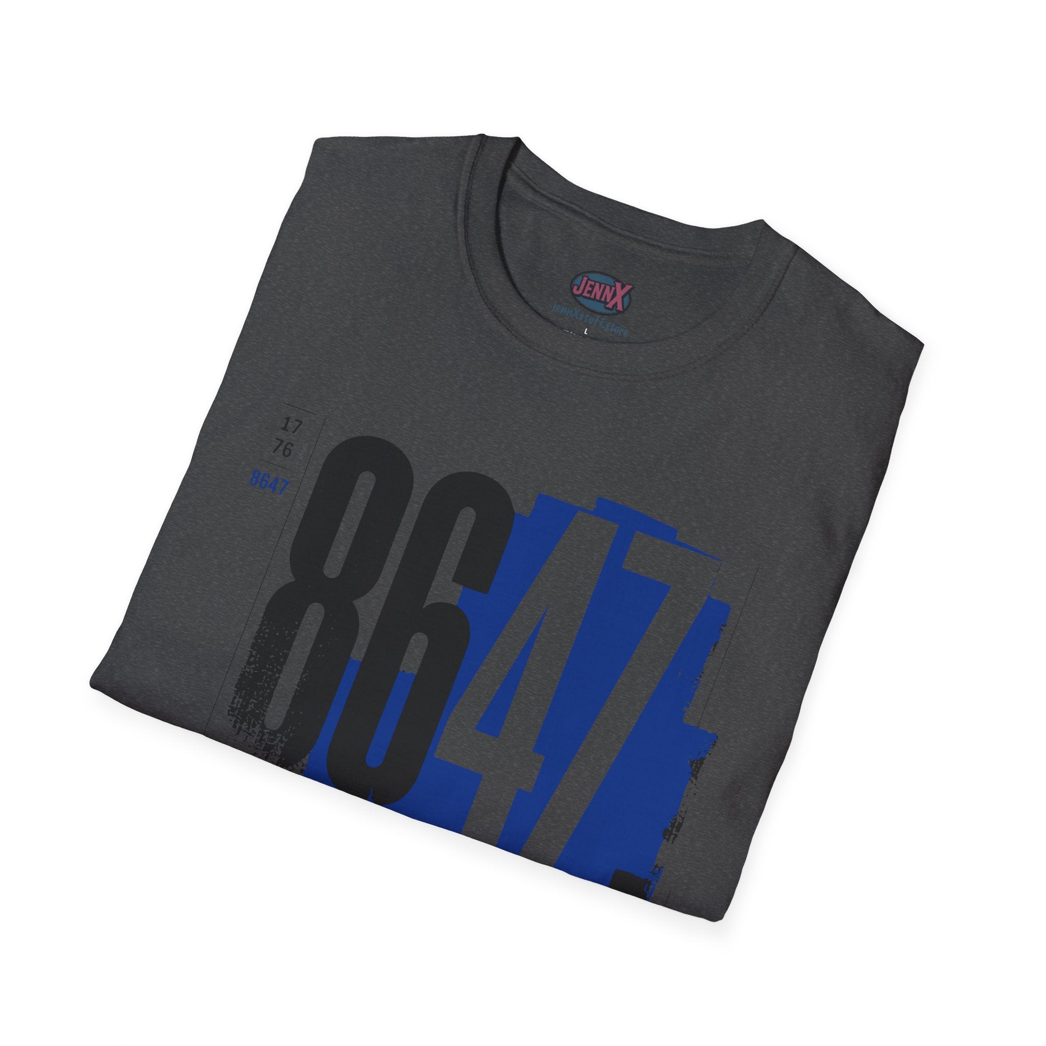 8647 Tee | Bold Blue Black Typographic T-Shirt I We The People Kick Him Out