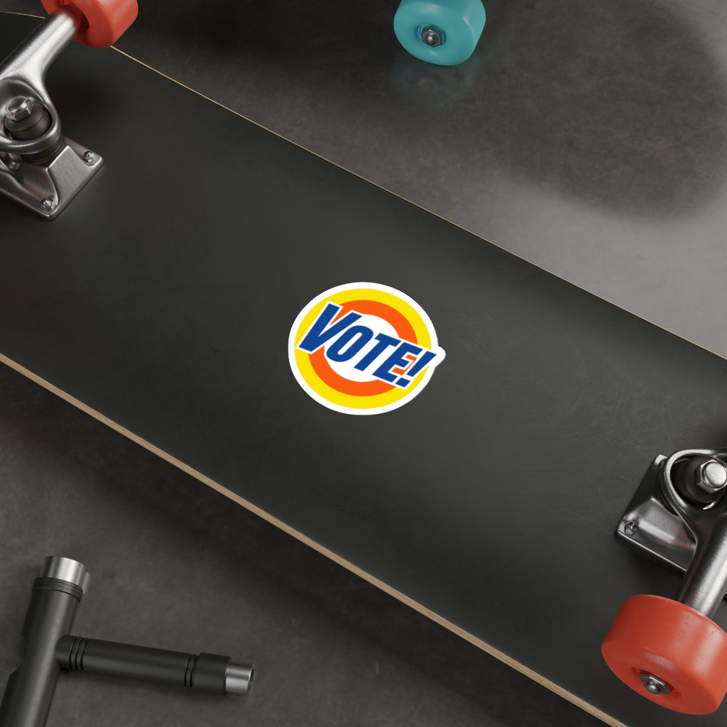 Vote! Round Sticker | Die Cut Sticker, Voter Awareness Decal