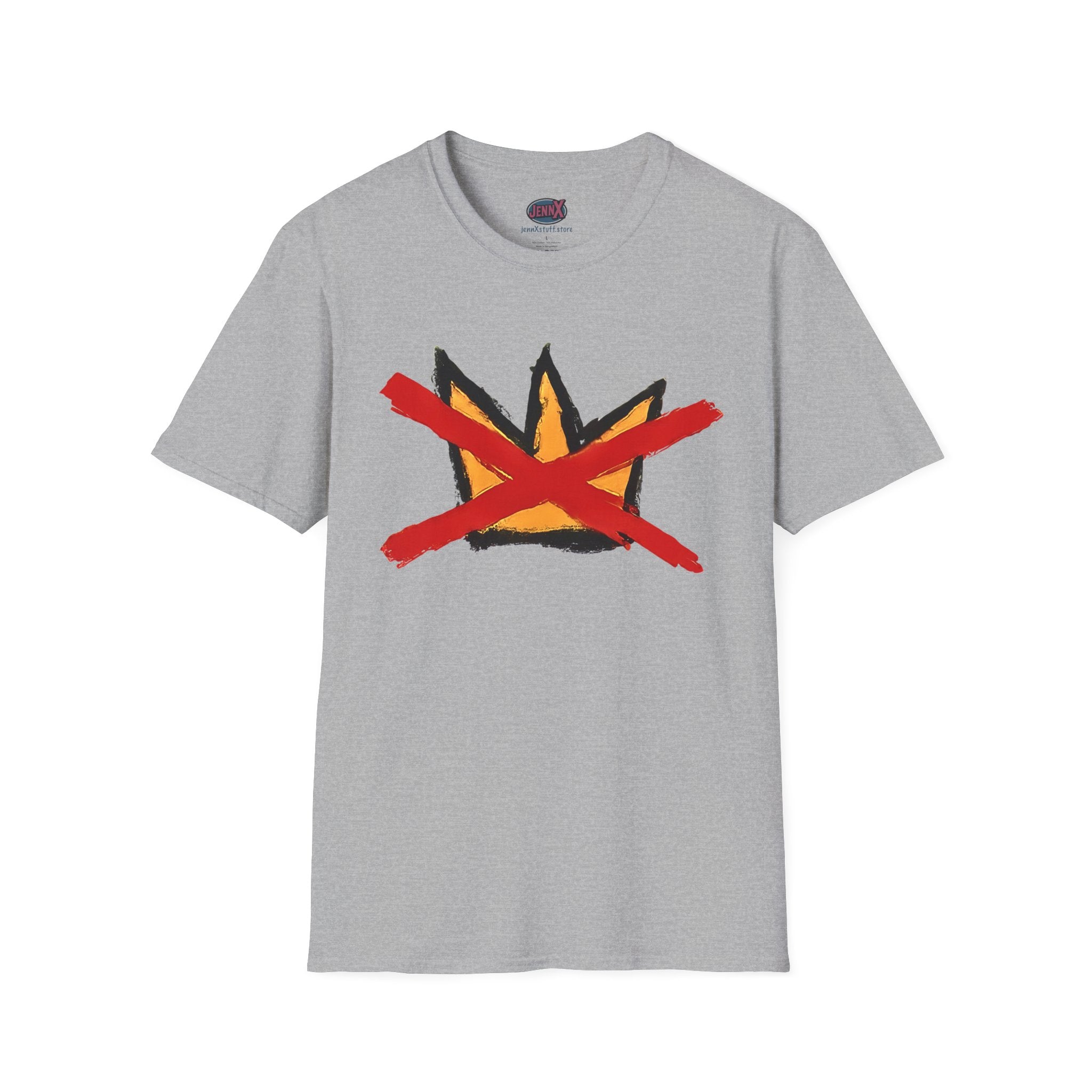 No Kings Crown Protest T-Shirt, Anti-Trump Activist Tee, Unisex Softstyle Shirt, Political Graphic Clothing, Hand-Drawn Protest Art Apparel