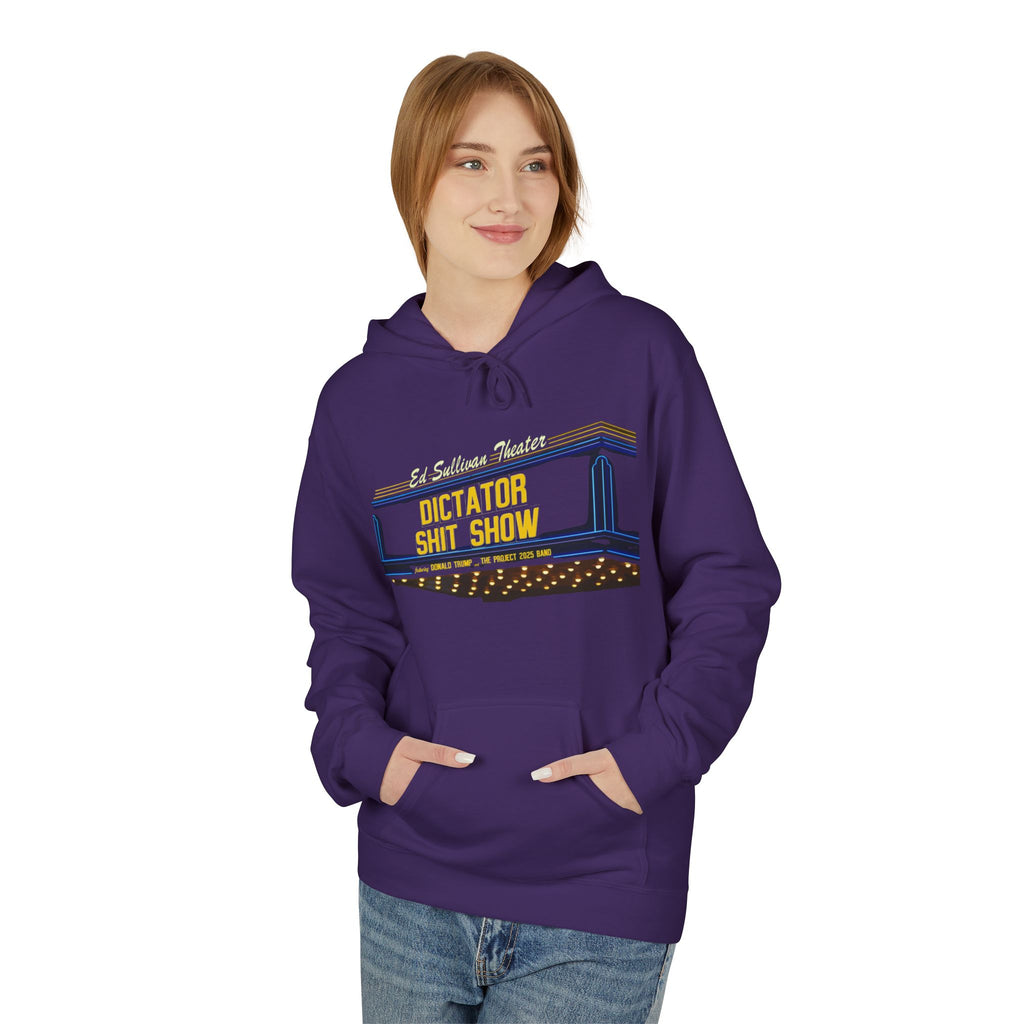 Dictator Shit Show marquee hoodie | Featuring Donald Trump and the Project 2025 Band