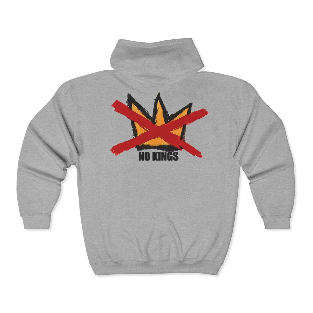 No Kings Hoodie Hand-Darawn design - Die-Cut Protest Sticker Included
