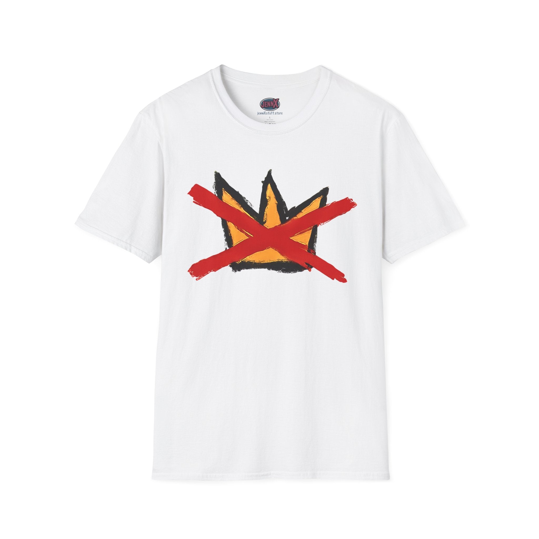 No Kings Crown Protest T-Shirt, Anti-Trump Activist Tee, Unisex Softstyle Shirt, Political Graphic Clothing, Hand-Drawn Protest Art Apparel