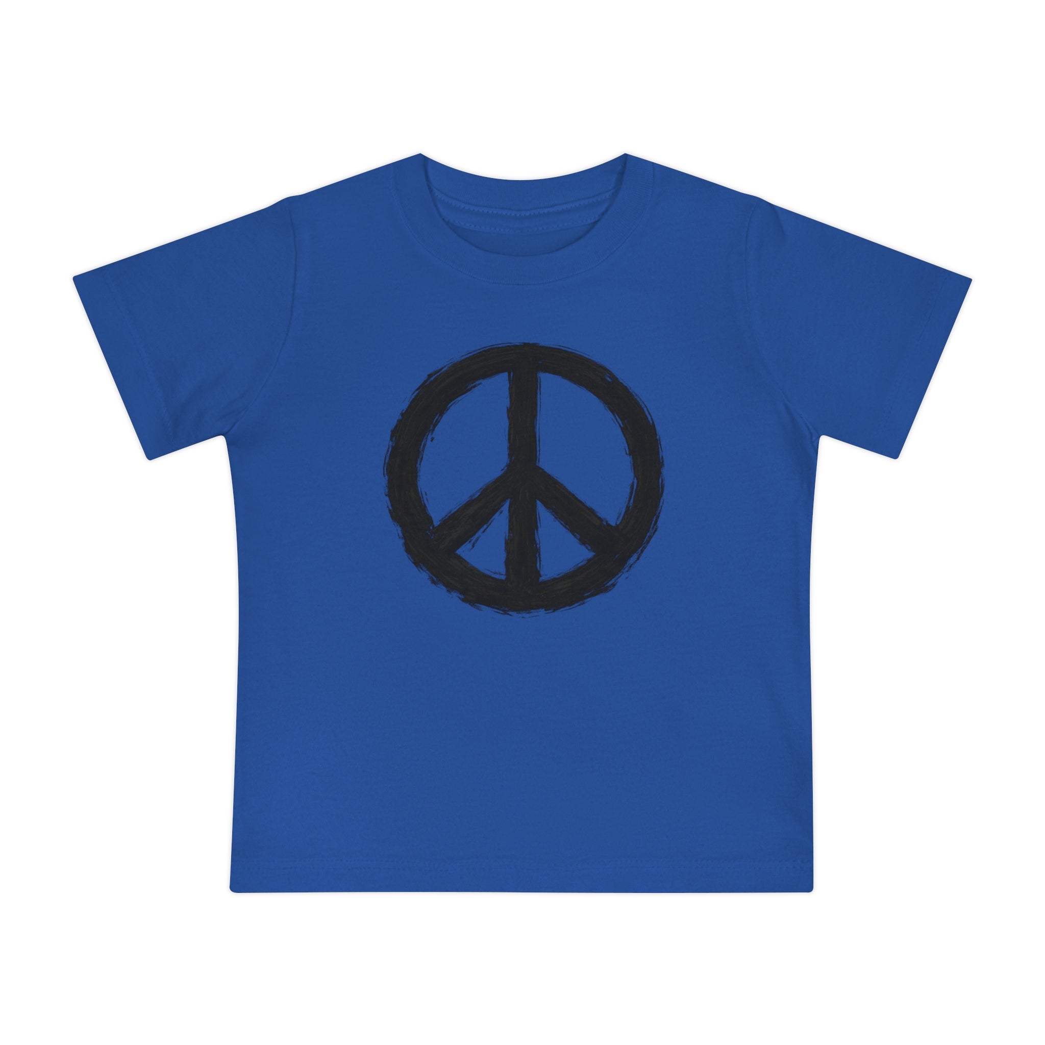 Hand-Drawn Peace Sign Baby T-Shirt | Minimal Hippie Graphic