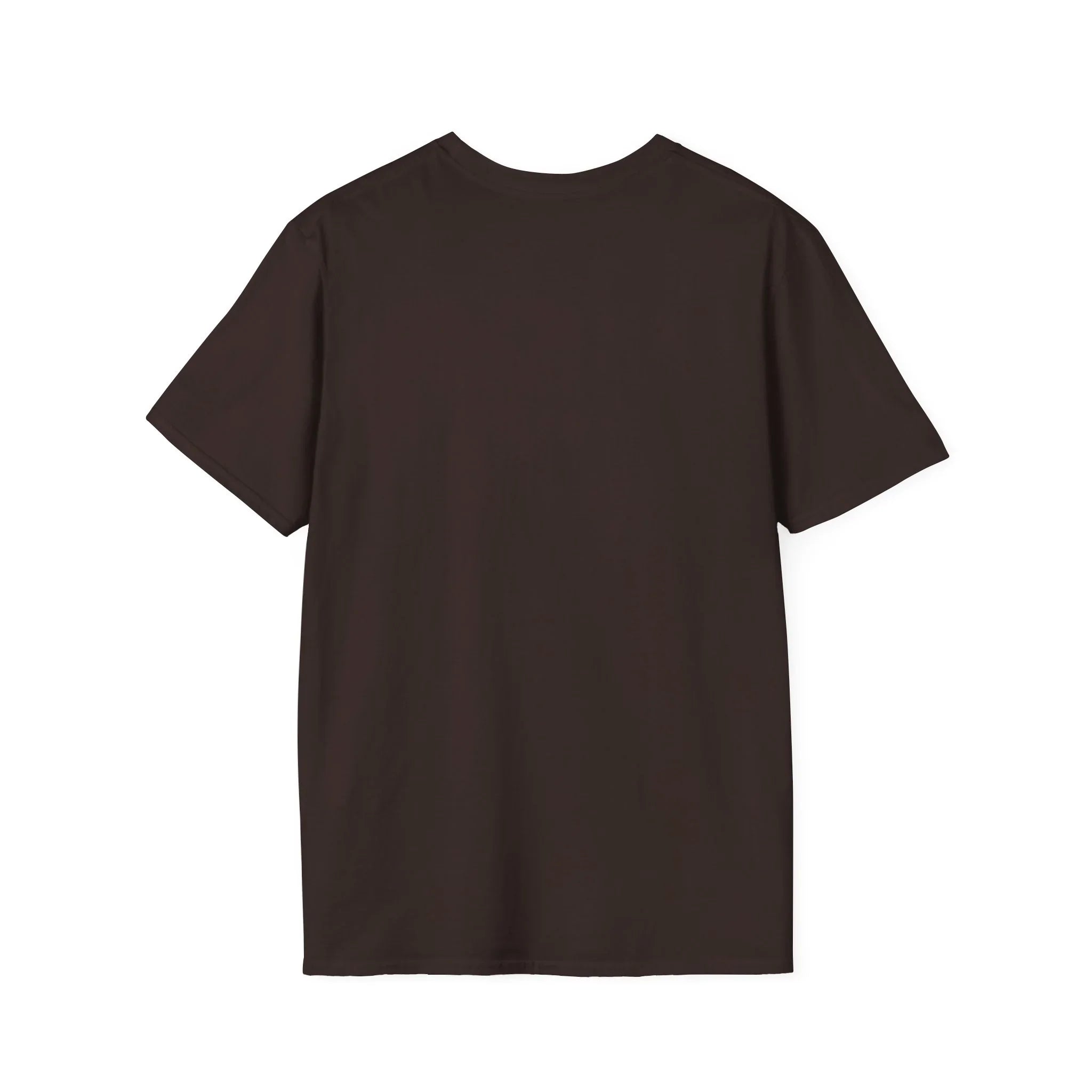 Dark brown protest tee, back view, ready for bold anti-MAGA graphic design