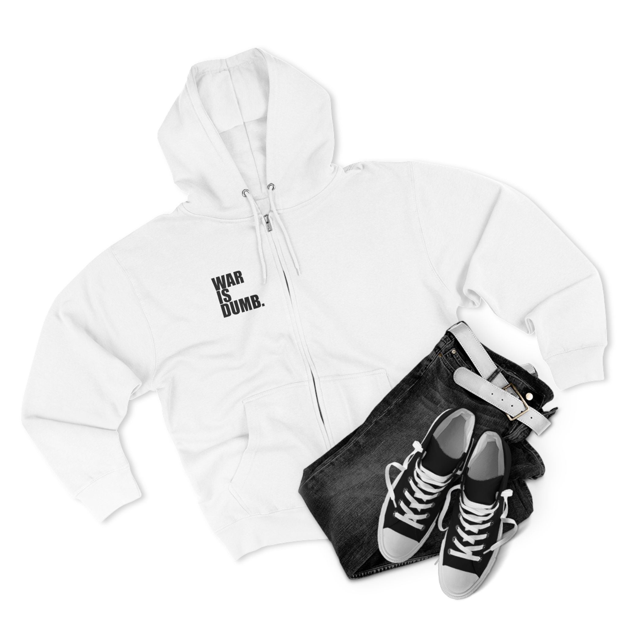 Anti-War Zip Hoodie | Peace Protest Statement
