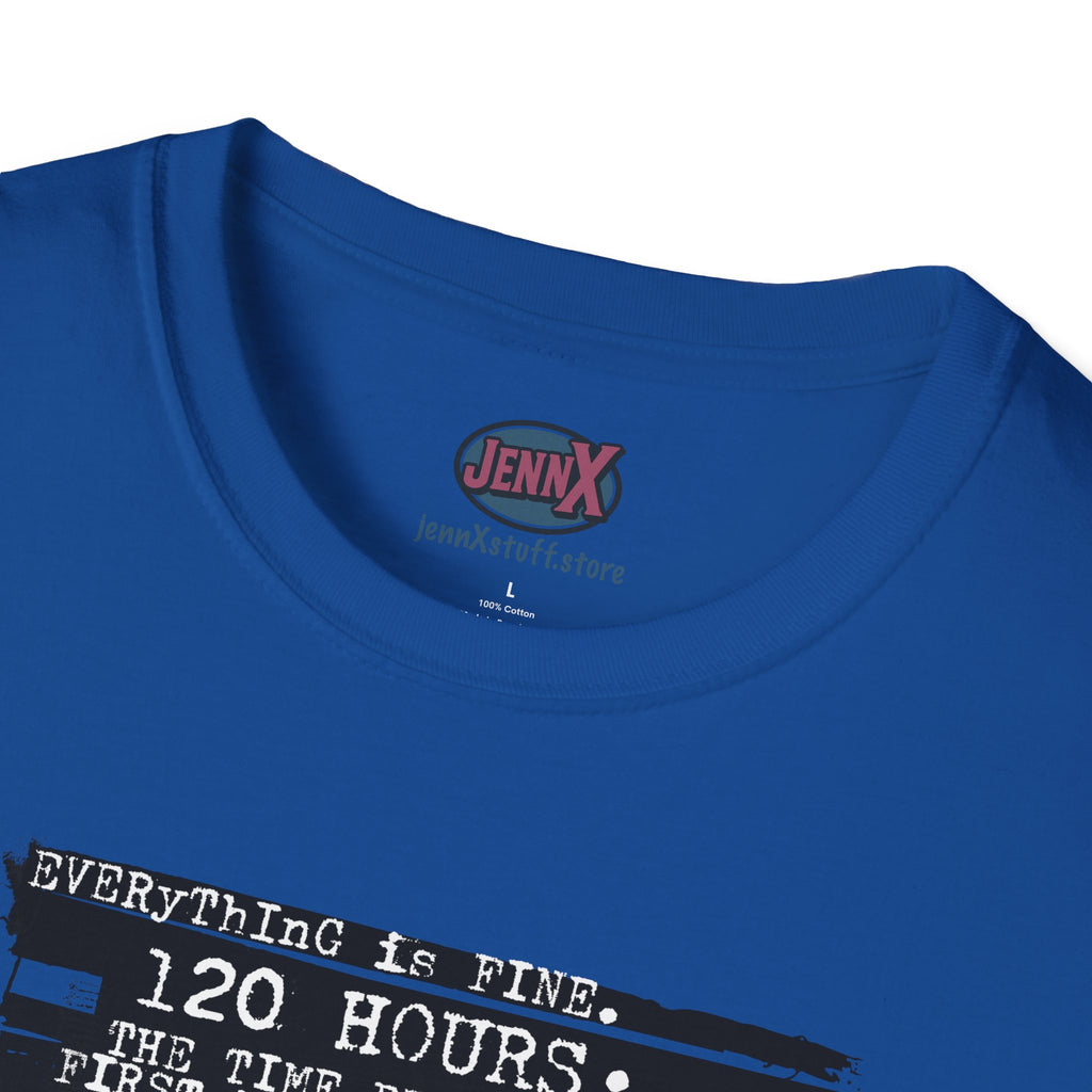 120 Hours distressed barcode graphic T-Shirt | vintage scanner art