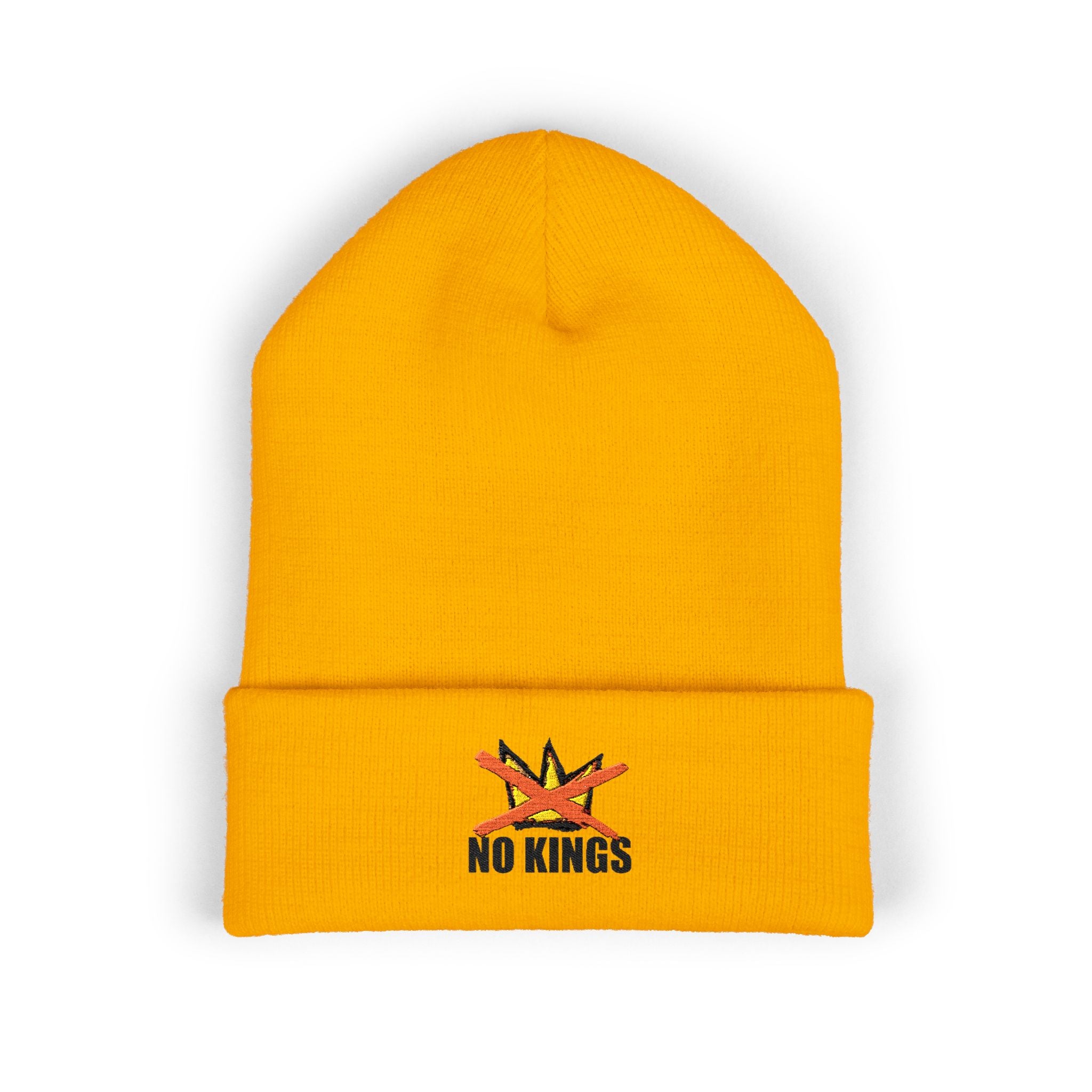 No Kings Anti Trump Beanie Embroidered Cuffed - Soft, gift for lovers of freedom