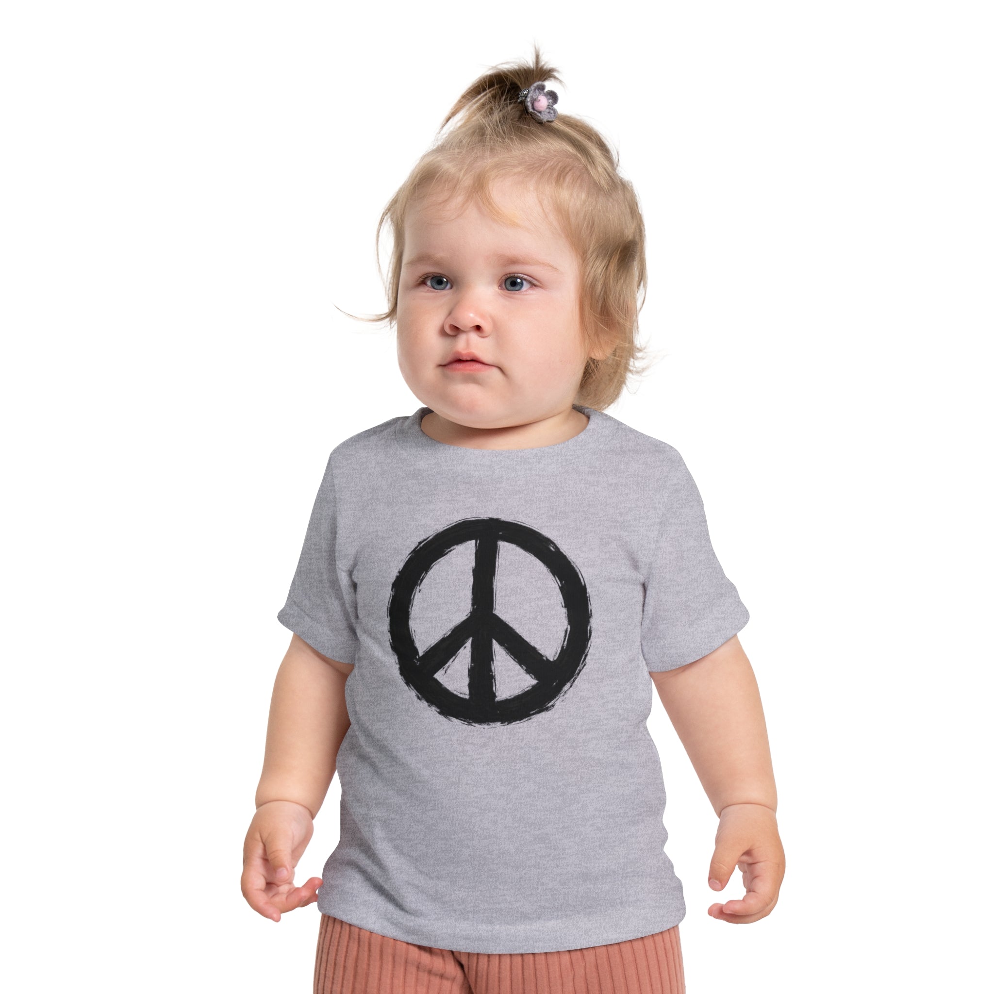 Hand-Drawn Peace Sign Baby T-Shirt | Minimal Hippie Graphic