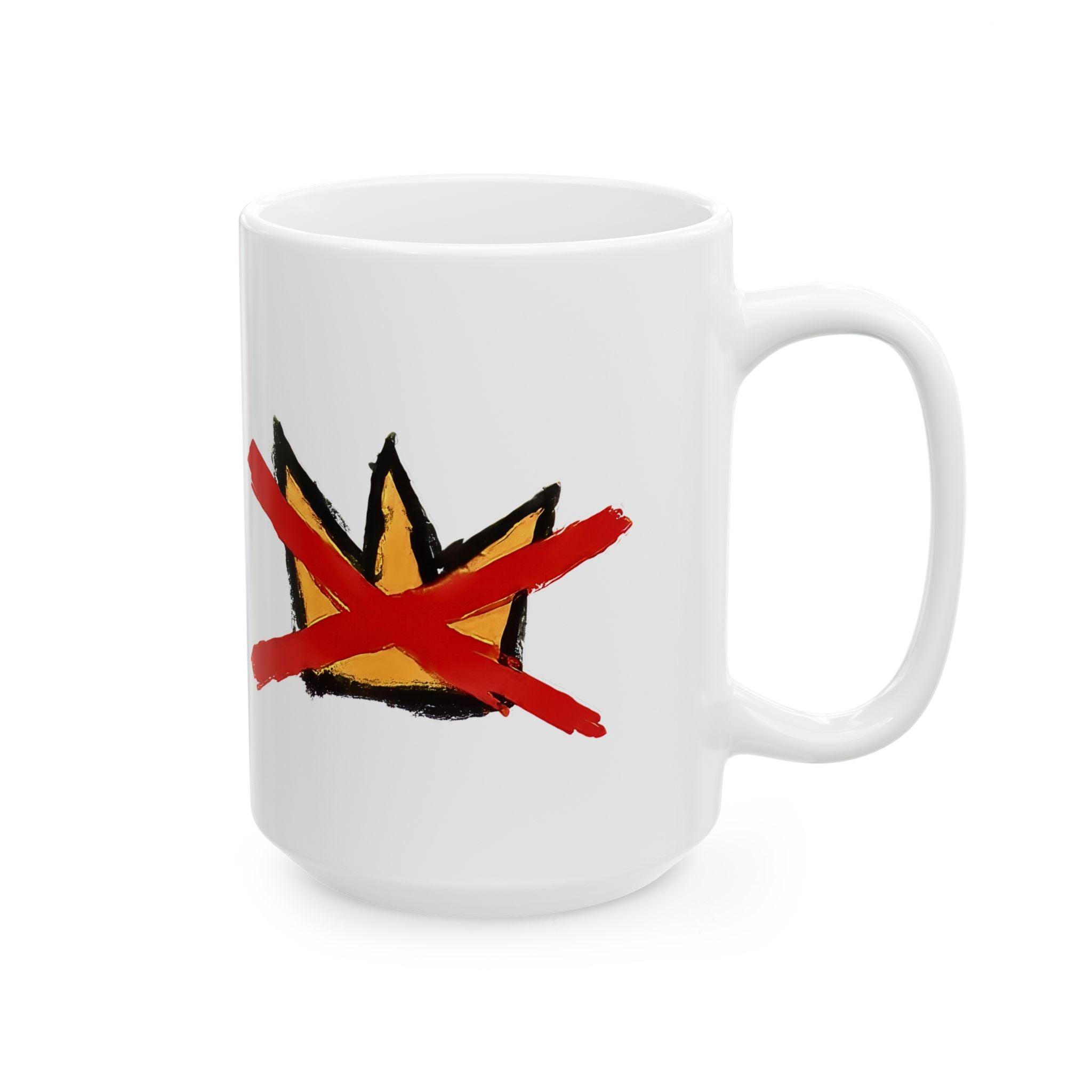 No Kings March Protest Ceramic Mug,  Hand-Drawn (11oz, 15oz)