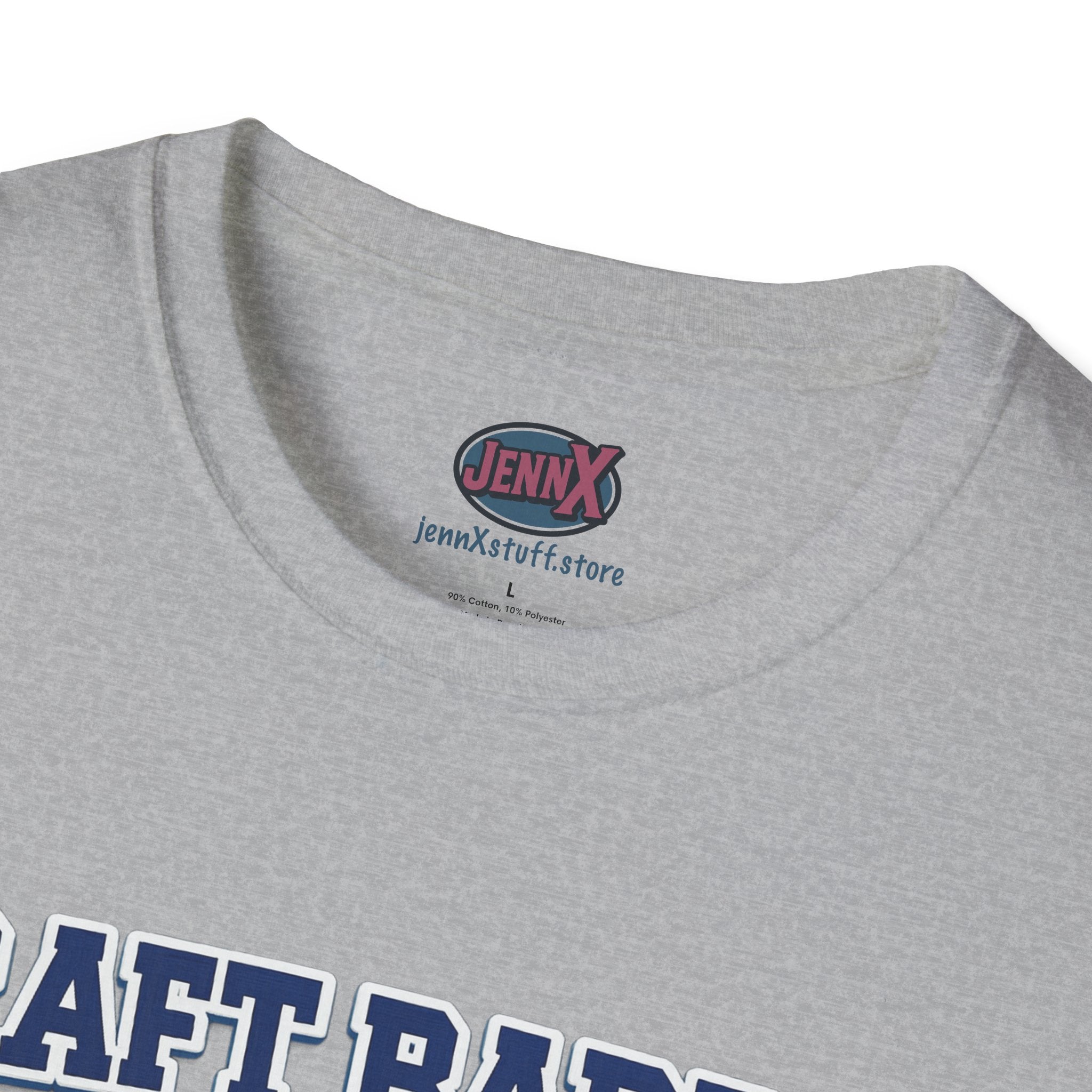Draft Barron T-Shirt | Collegiate Block Text, White Tee