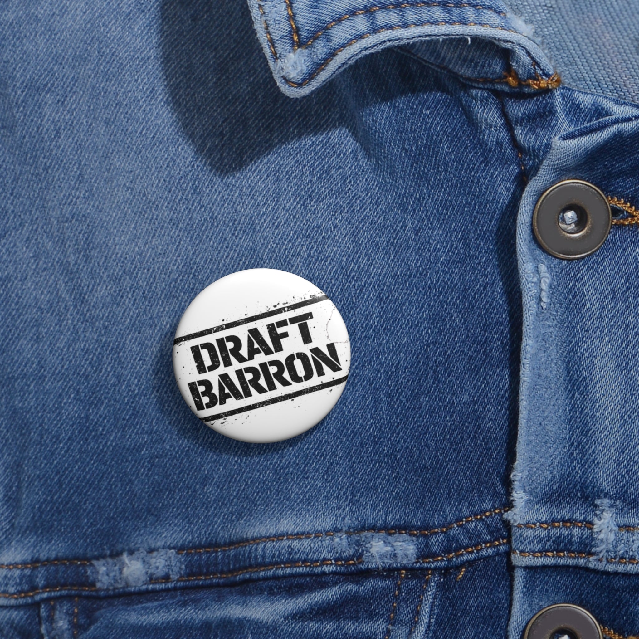 Draft Barron Pin Button | Political Stamp Logo Button