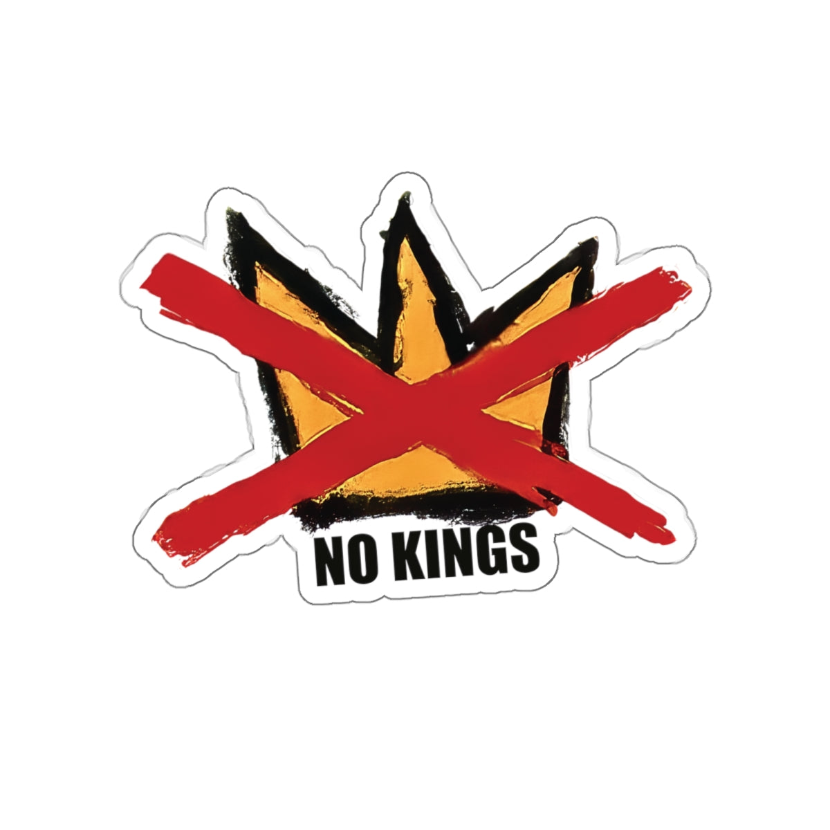 No Kings Hand-drawn Die-Cut Sticker - Artist Made!