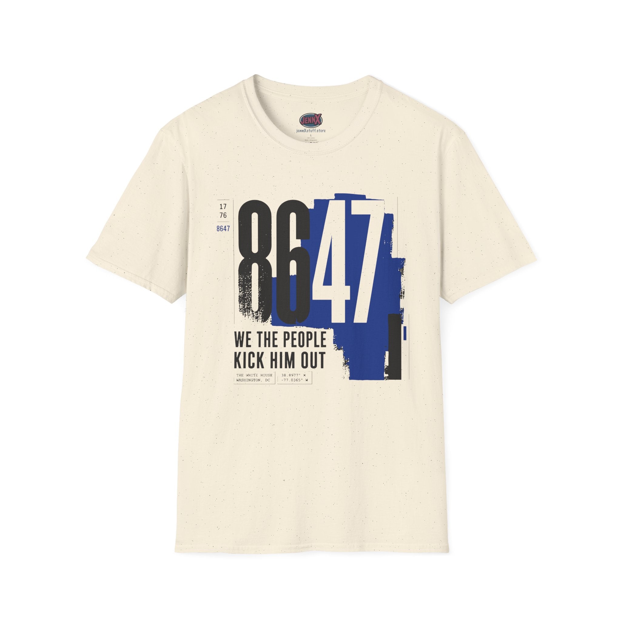 8647 Tee | Bold Blue Black Typographic T-Shirt I We The People Kick Him Out