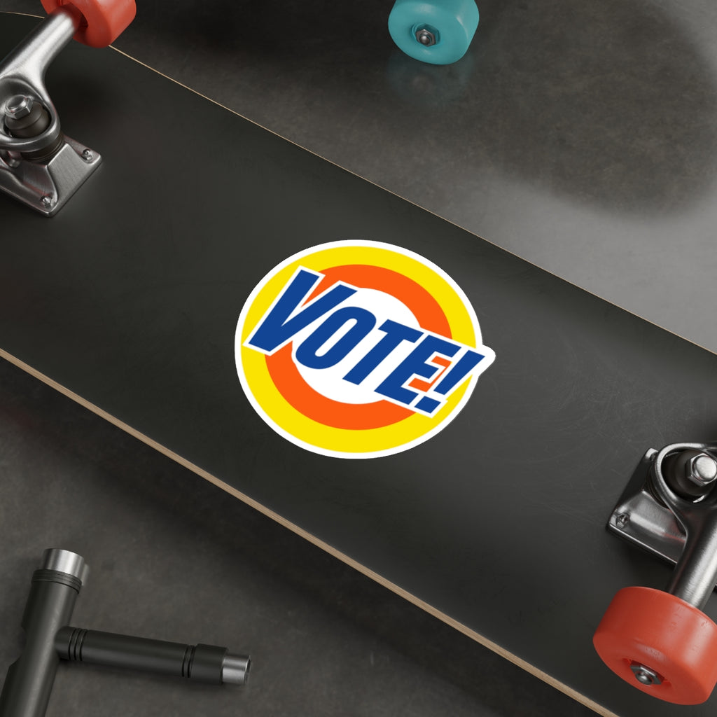 Vote! Round Sticker | Die Cut Sticker, Voter Awareness Decal