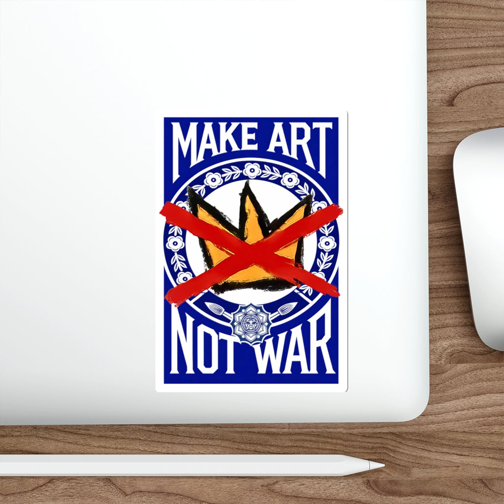 Make Art Not War Sticker | Peace Protest Die-Cut Sticker
