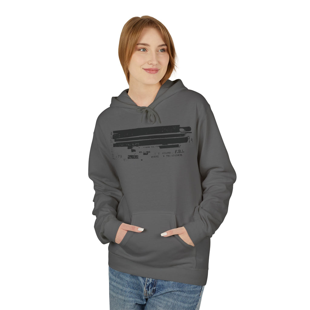 Redacted Document 'TRUMP LIES' Hoodie | Political Statement, Black Ink Print