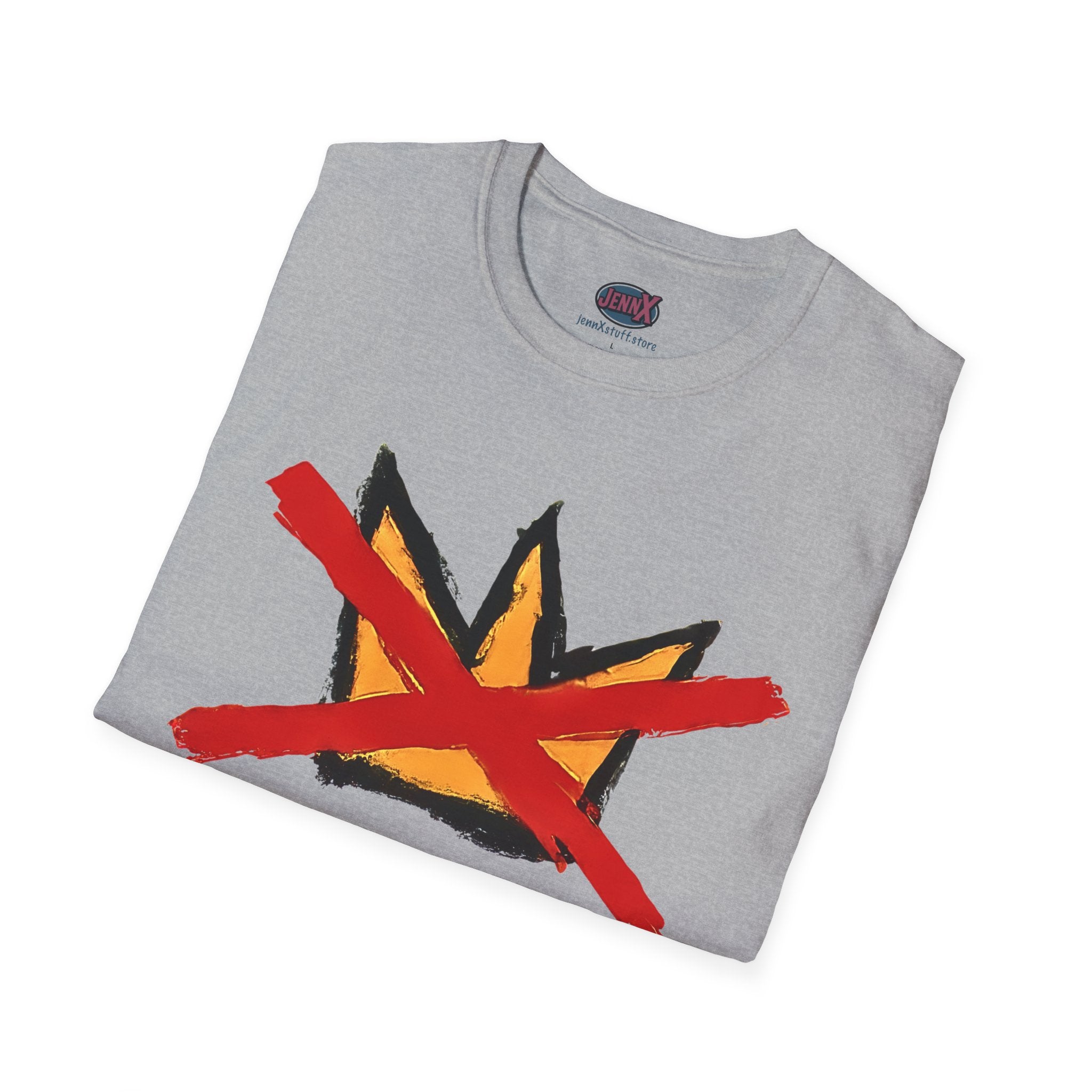 No Kings Crown Protest T-Shirt, Anti-Trump Activist Tee, Unisex Softstyle Shirt, Political Graphic Clothing, Hand-Drawn Protest Art Apparel