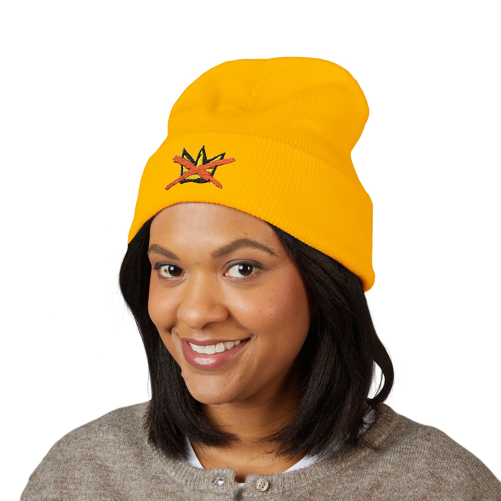 No Kings Cuffed Beanie with Embroidery - No Trump - Nope - No Kings Crown