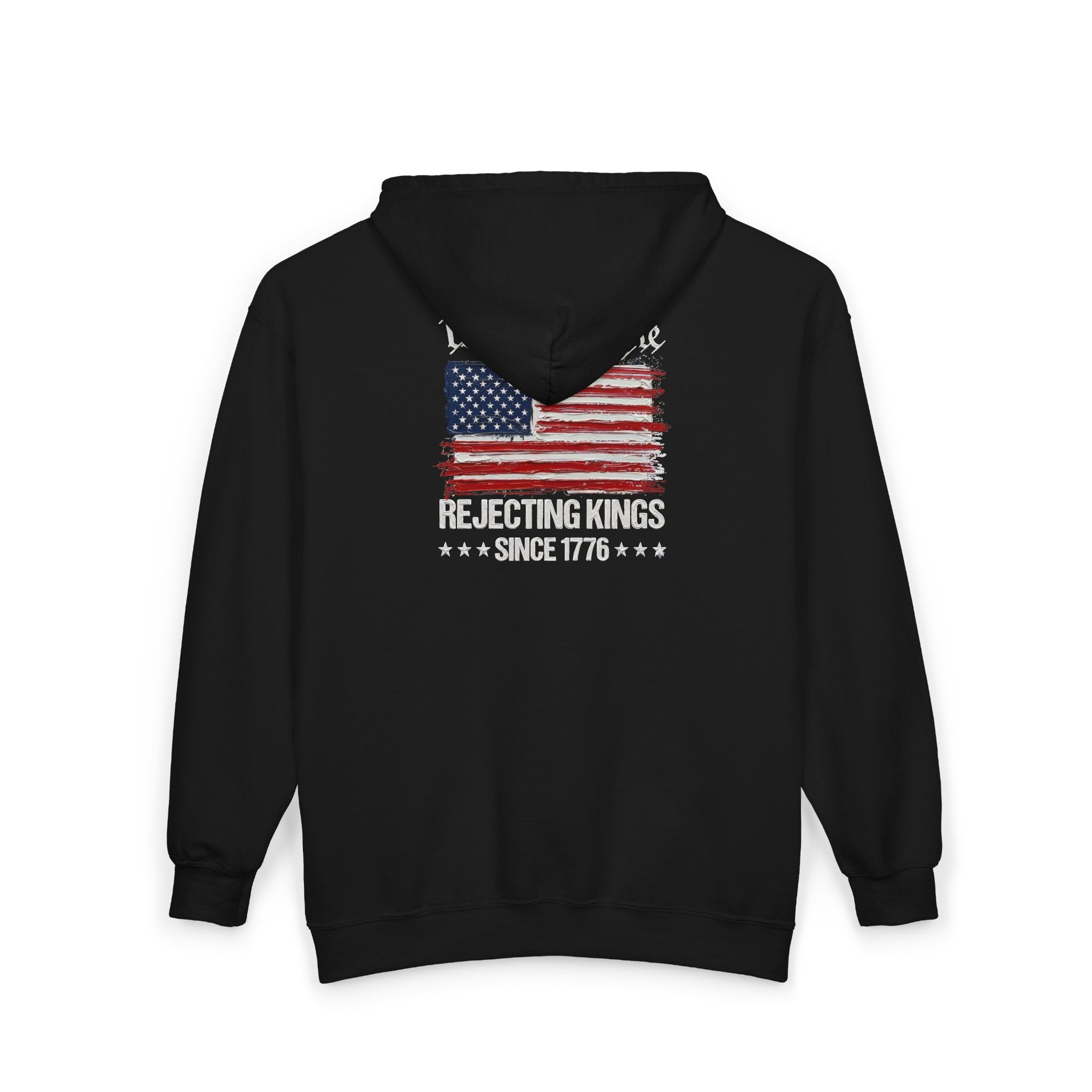 No Kings Hoodie | Rejecting Kings American Flag Constitution Graphic Hoodie