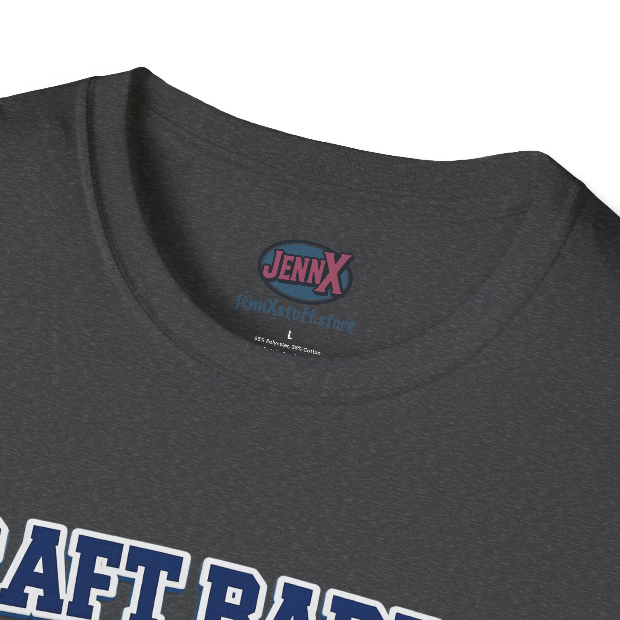 Draft Barron T-Shirt | Collegiate Block Text, White Tee