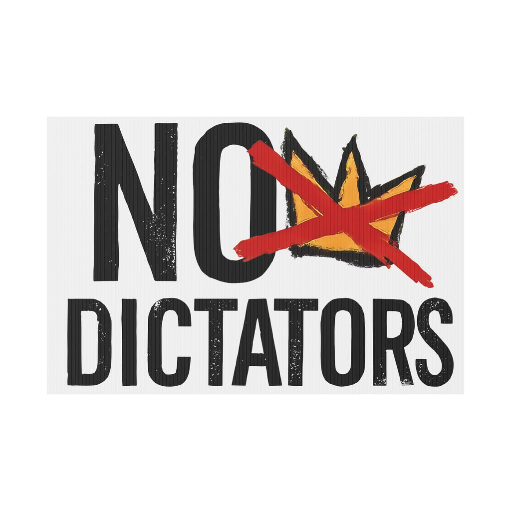 No Dictators Plastic Yard Sign | Light No Kings Protest Sign