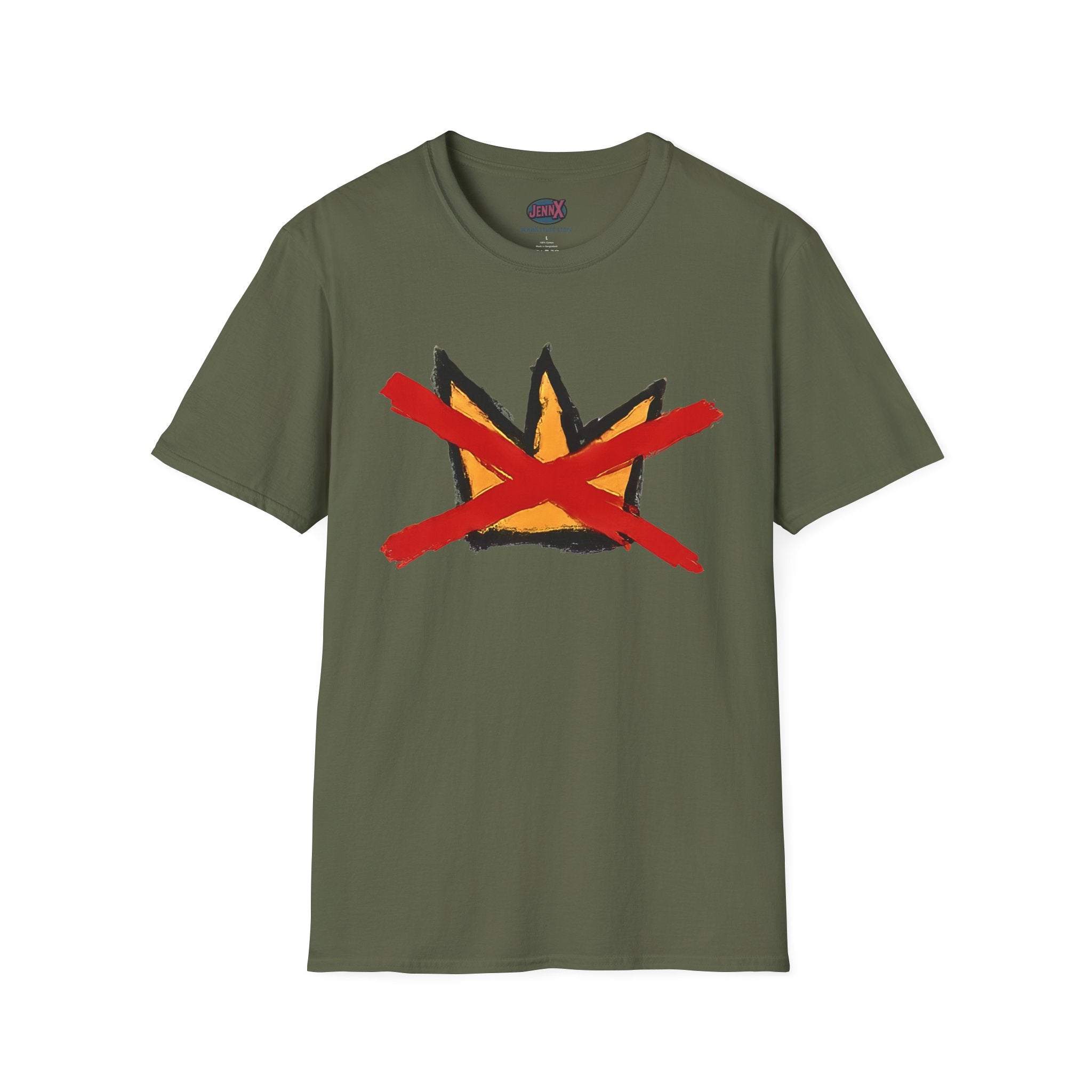 No Kings Crown Protest T-Shirt, Anti-Trump Activist Tee, Unisex Softstyle Shirt, Political Graphic Clothing, Hand-Drawn Protest Art Apparel