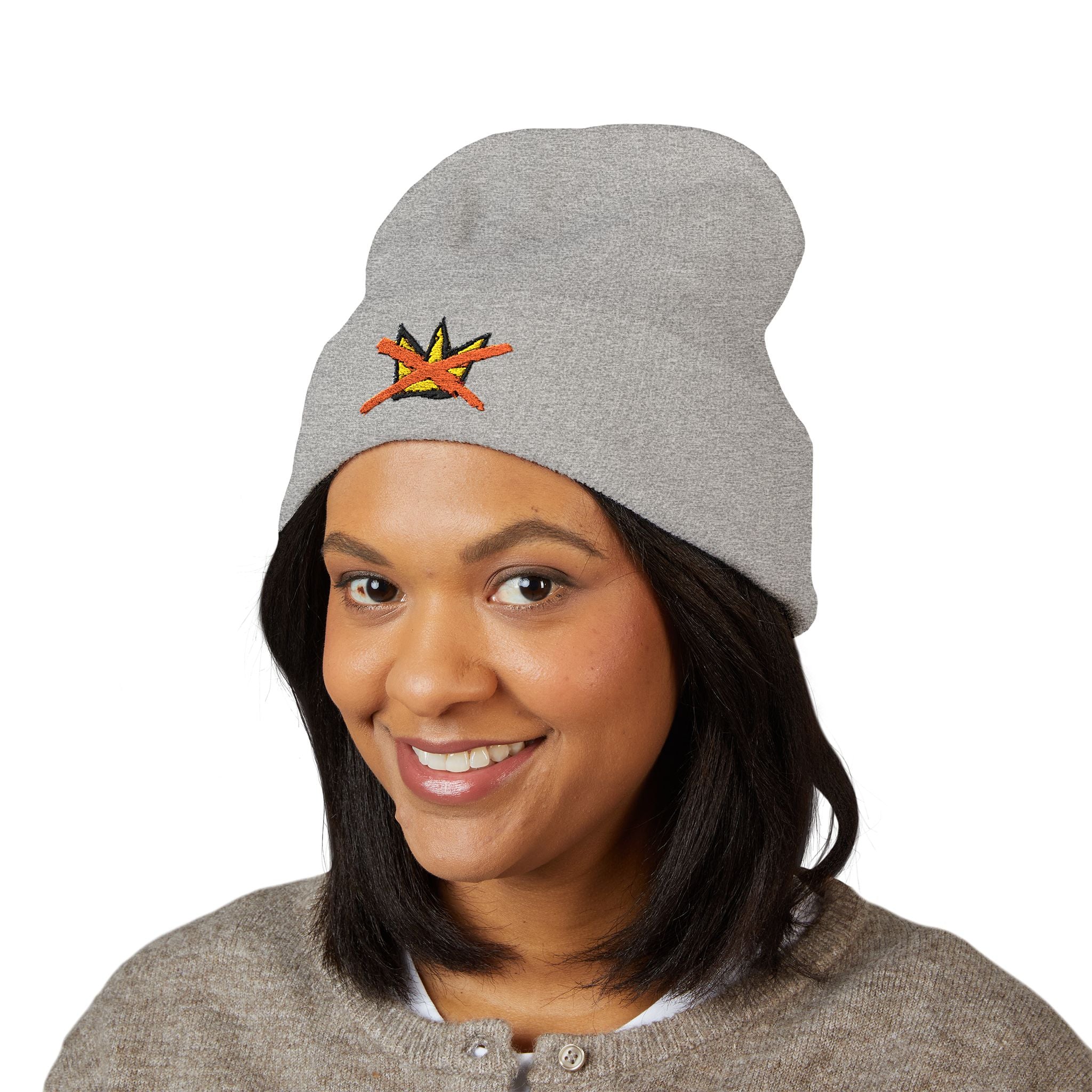 No Kings Cuffed Beanie with Embroidery - No Trump - Nope - No Kings Crown
