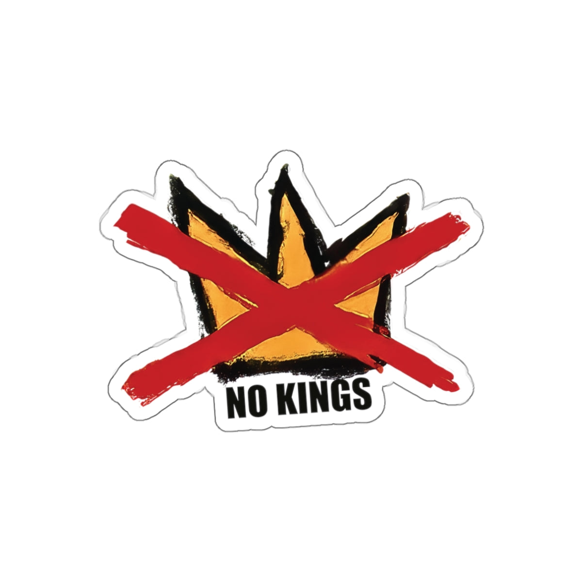 No Kings Hand-drawn Die-Cut Sticker - Artist Made!