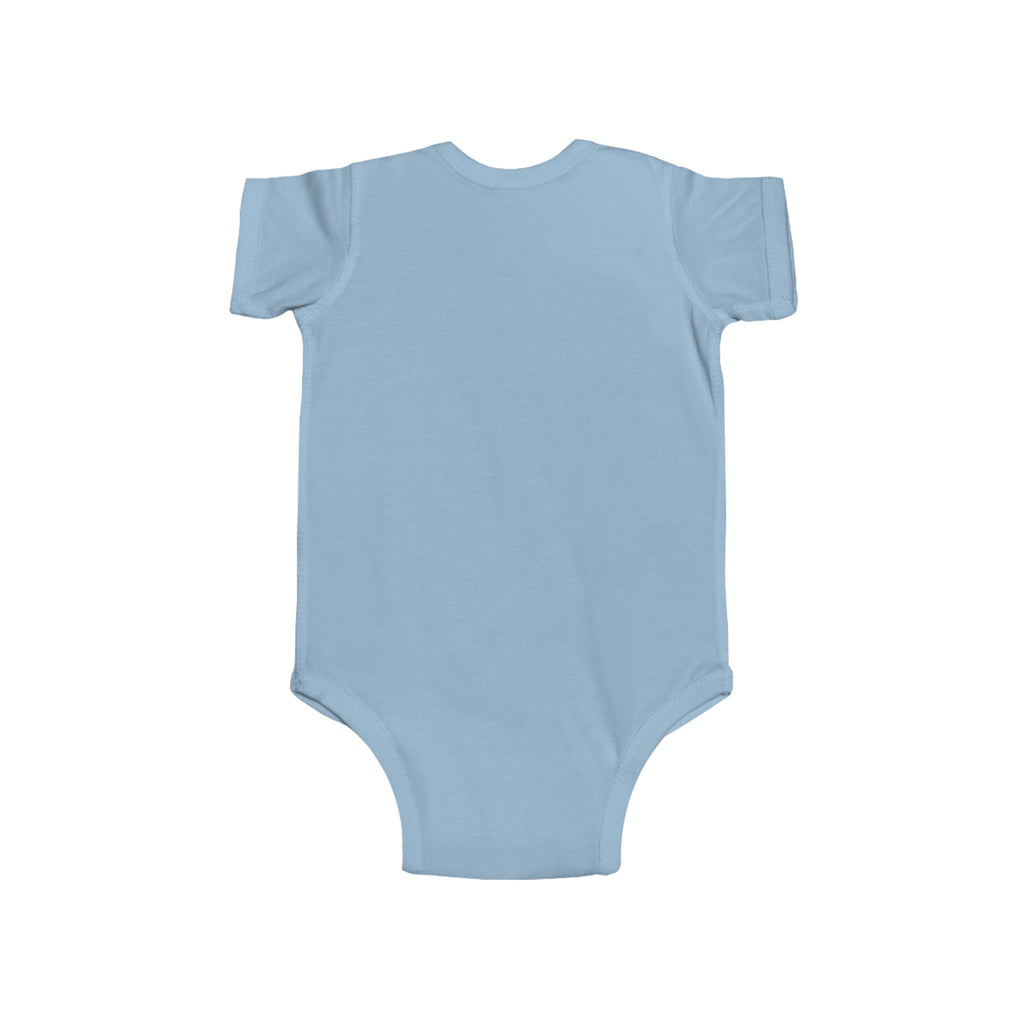 Draft Baron bodysuit Infant Bodysuit | baby onesie with blue varsity text