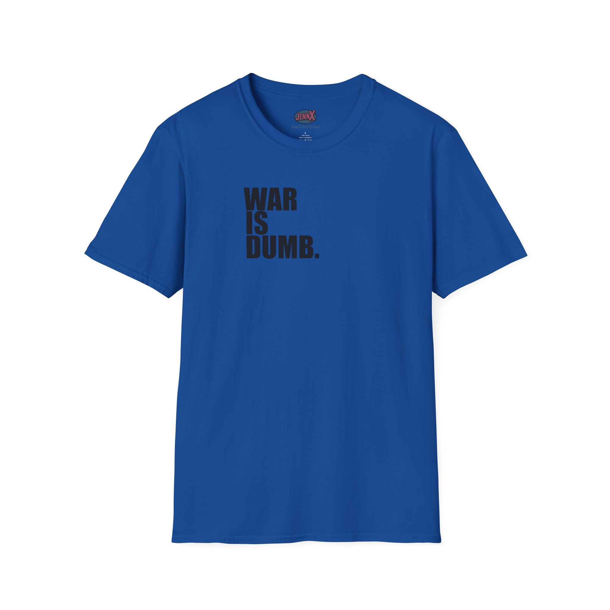 WAR IS DUMB text tee, T-Shirt | Anti War Statement, Minimalist Typography