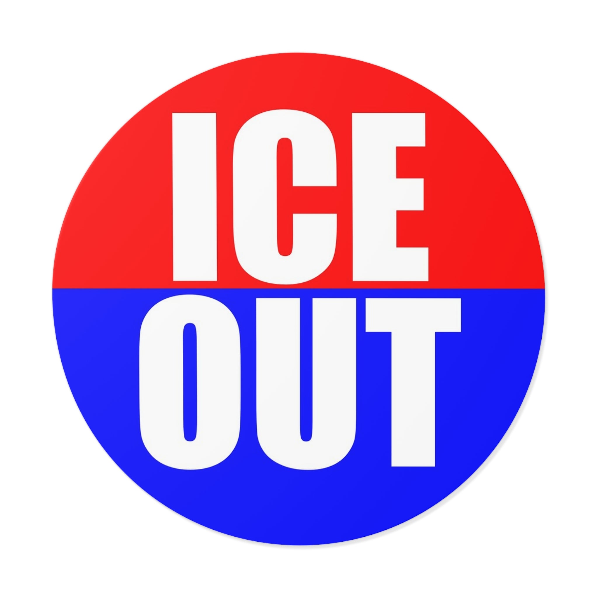 ICE OUT Red, White, and Blue Round Vinyl Sticker | Anti Immigration gestapo