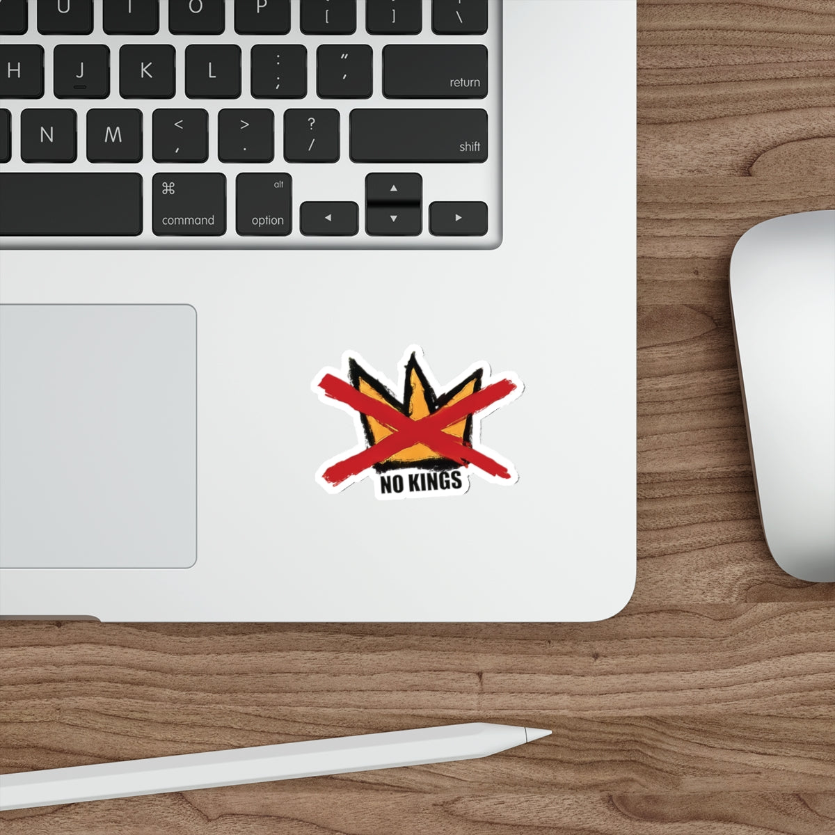 No Kings Hand-drawn Die-Cut Sticker - Artist Made!