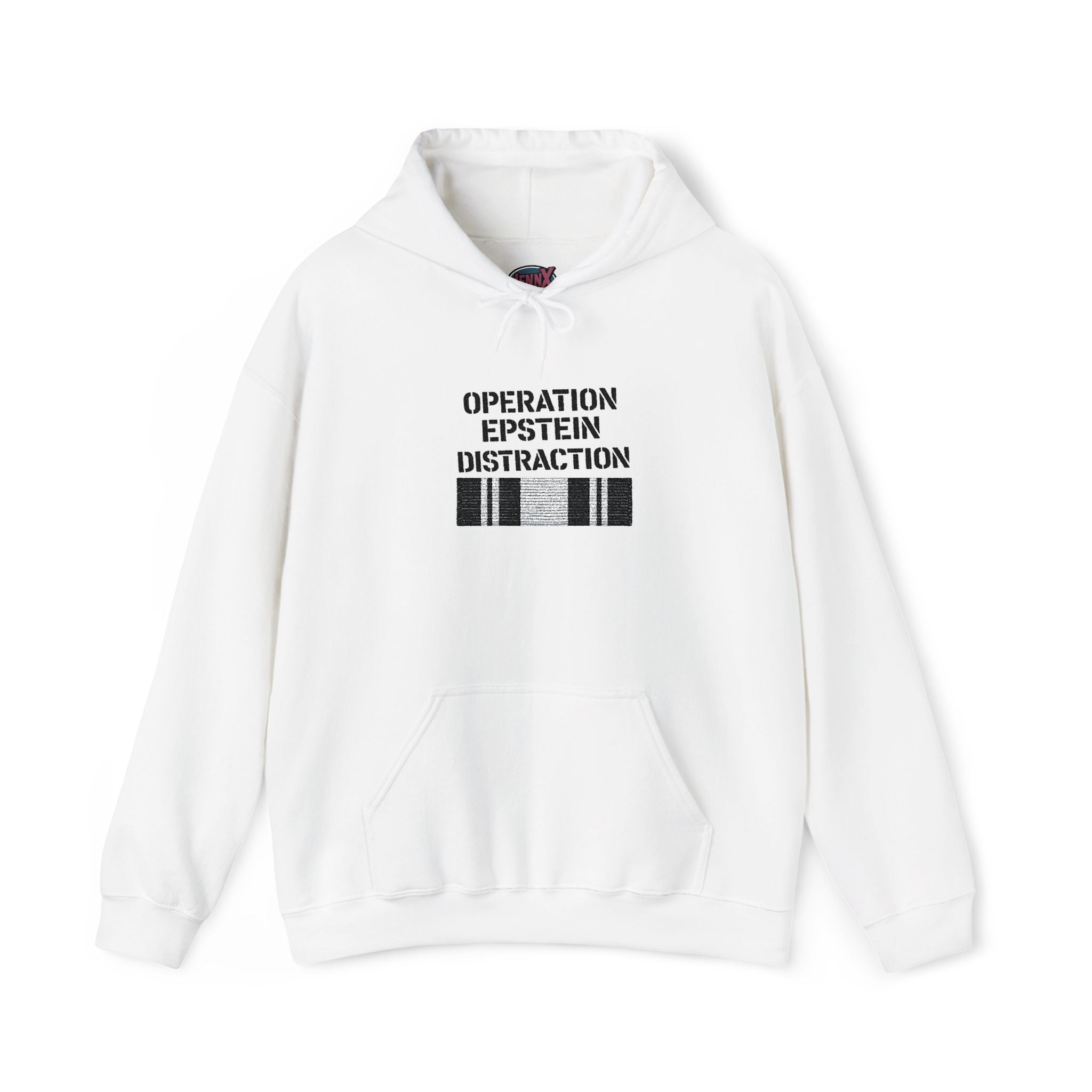 Operation Epstein Distraction Embroidered Hoodie – Iran War Protest Hoodie