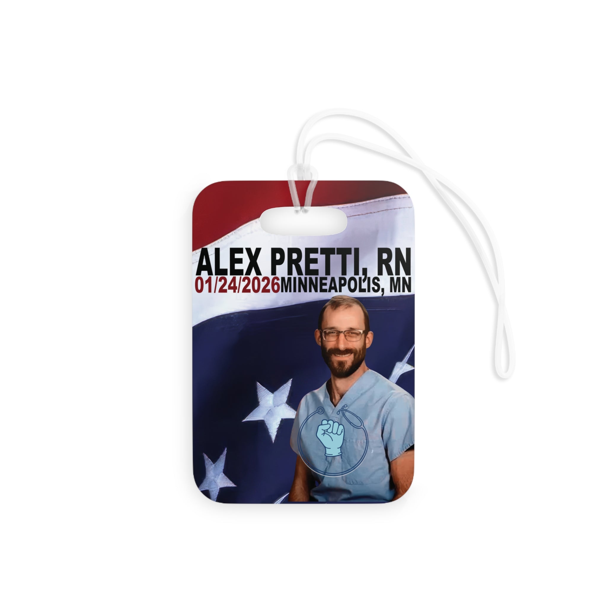 Alex Pretti memorial ID - Glossy Plastic - Two Sided