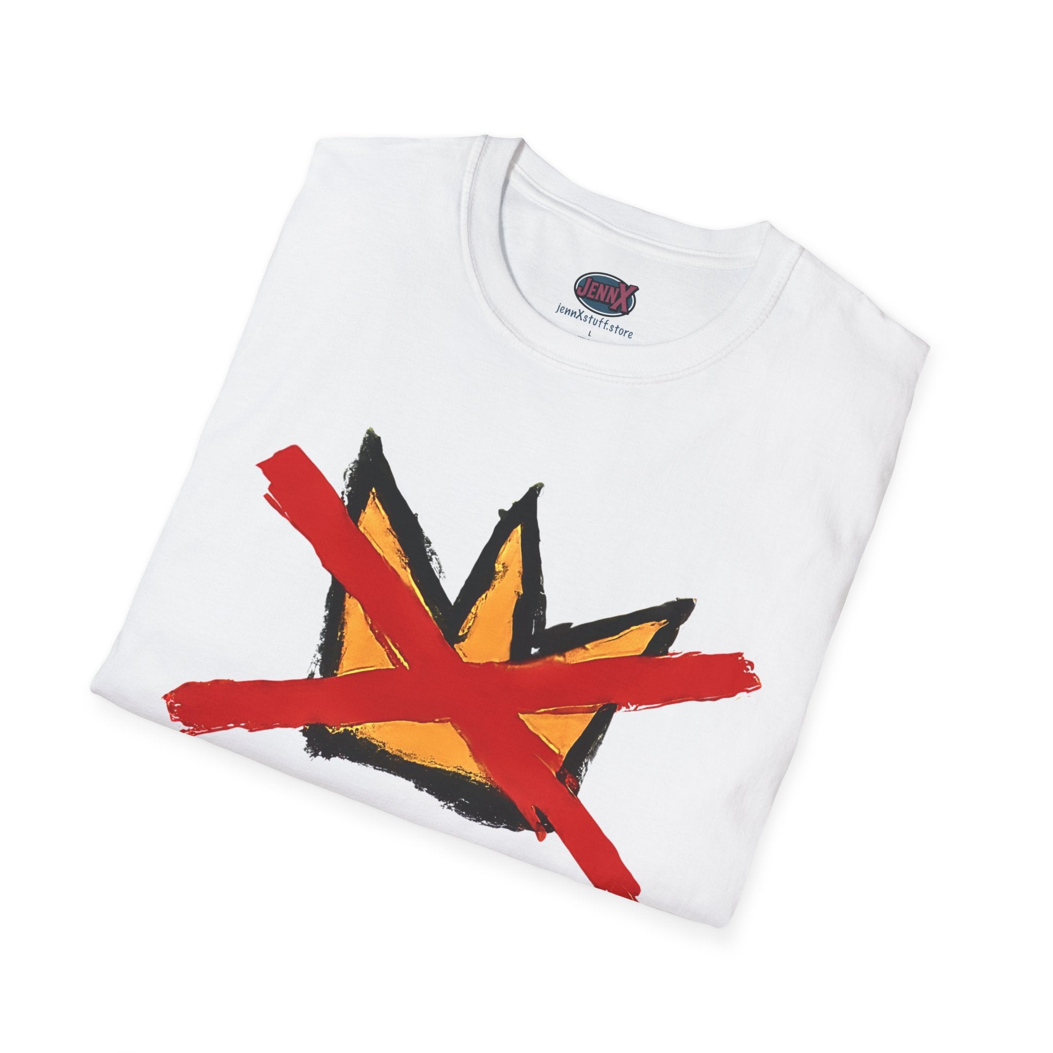No Kings Crown Protest T-Shirt, Anti-Trump Activist Tee, Unisex Softstyle Shirt, Political Graphic Clothing, Hand-Drawn Protest Art Apparel