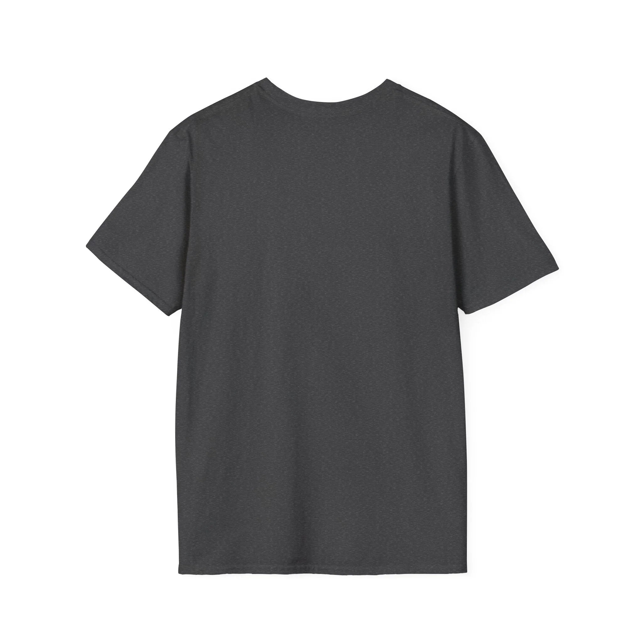 Back view of dark gray protest tee, ready for bold anti-MAGA graphic design