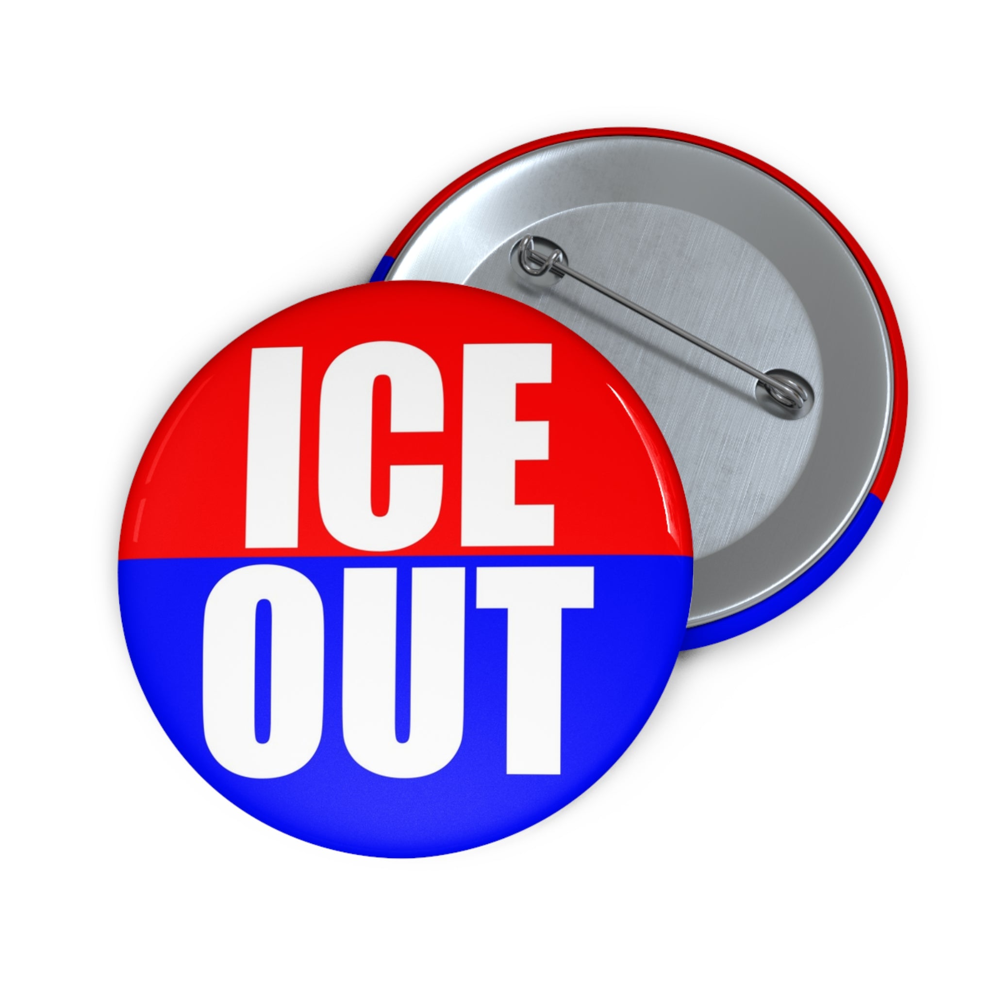 ICE OUT Red, White, and Blue pin | red and blue political style button
