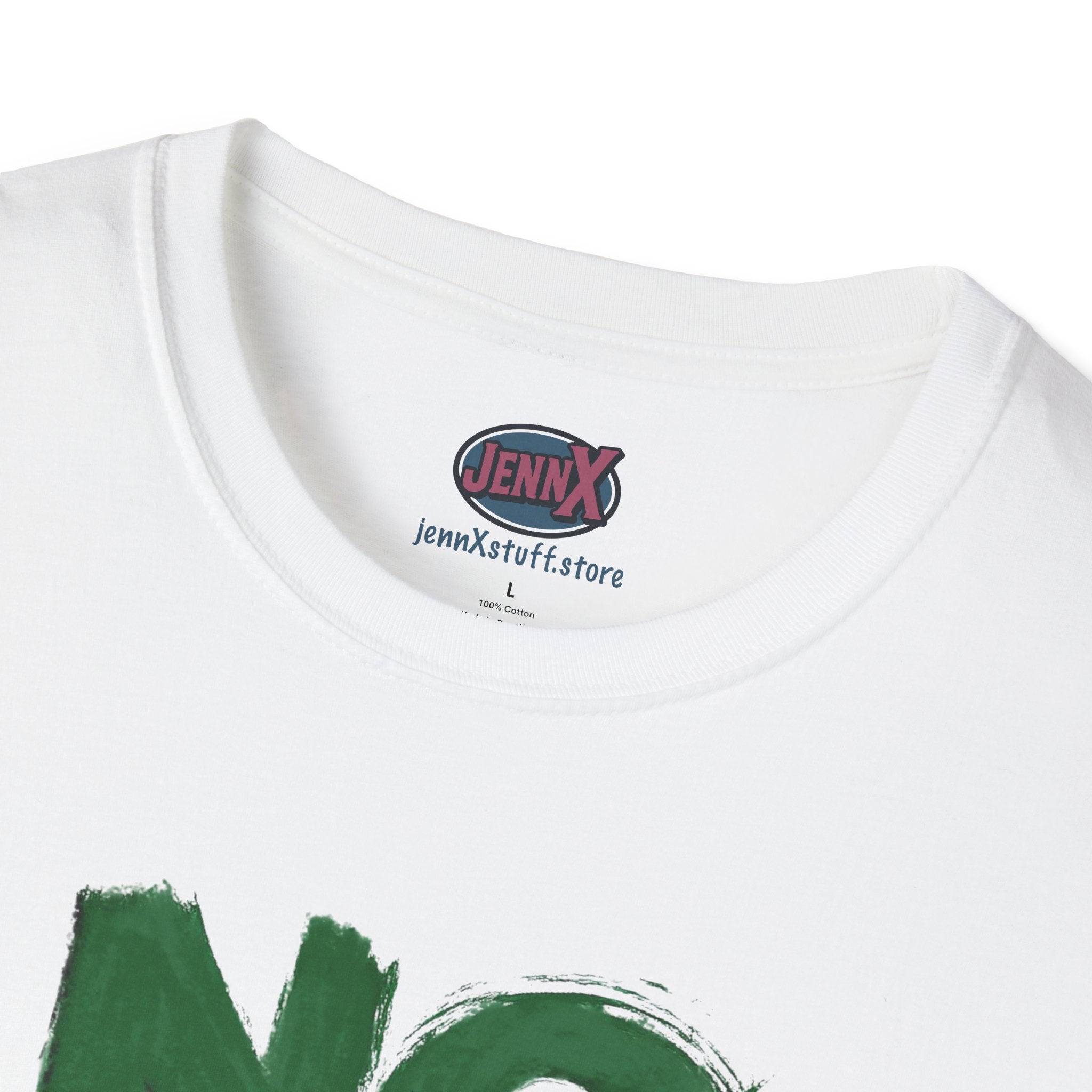 No War brushstroke design T-Shirt | Green Black Red anti-war slogan