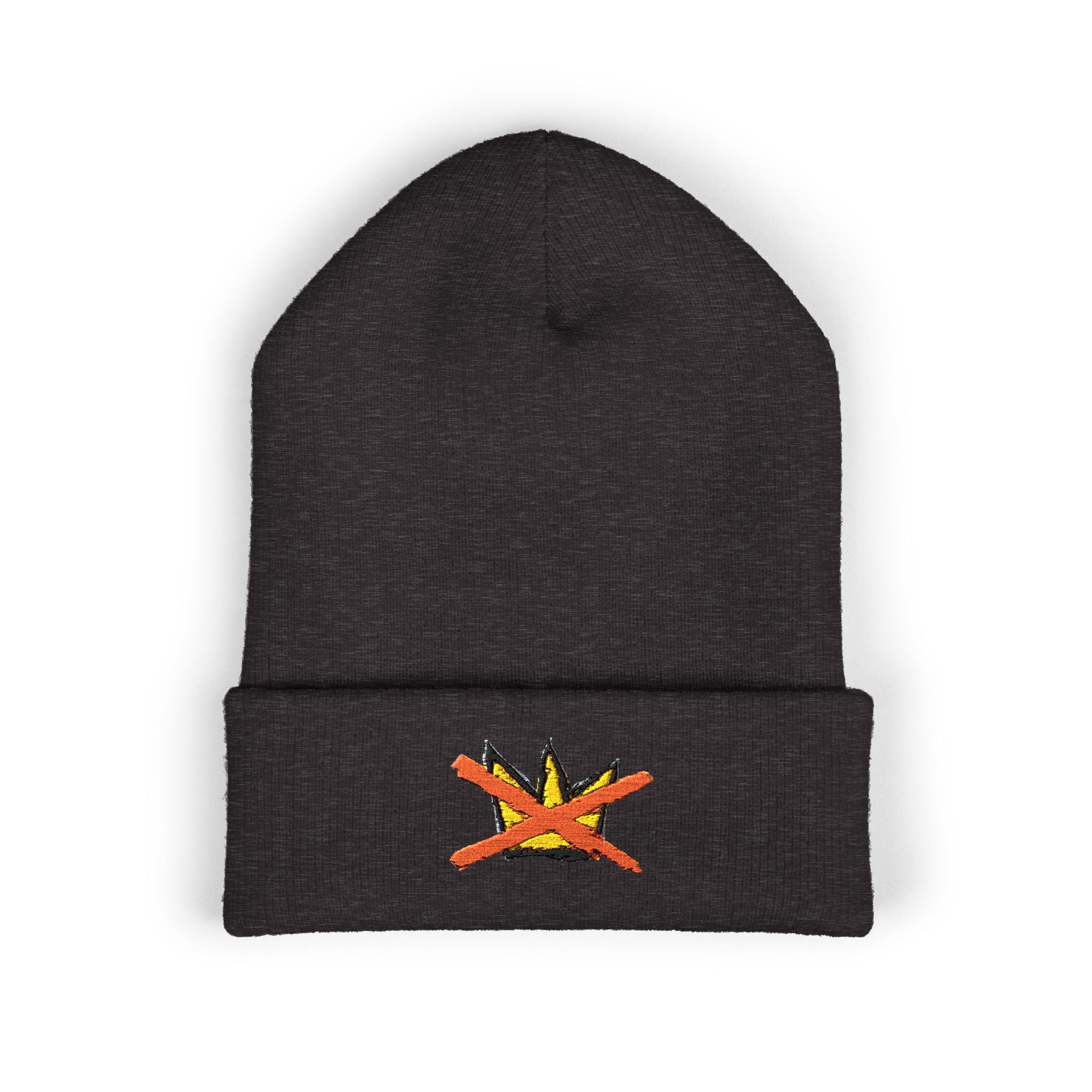 No Kings Cuffed Beanie with Embroidery - No Trump - Nope - No Kings Crown