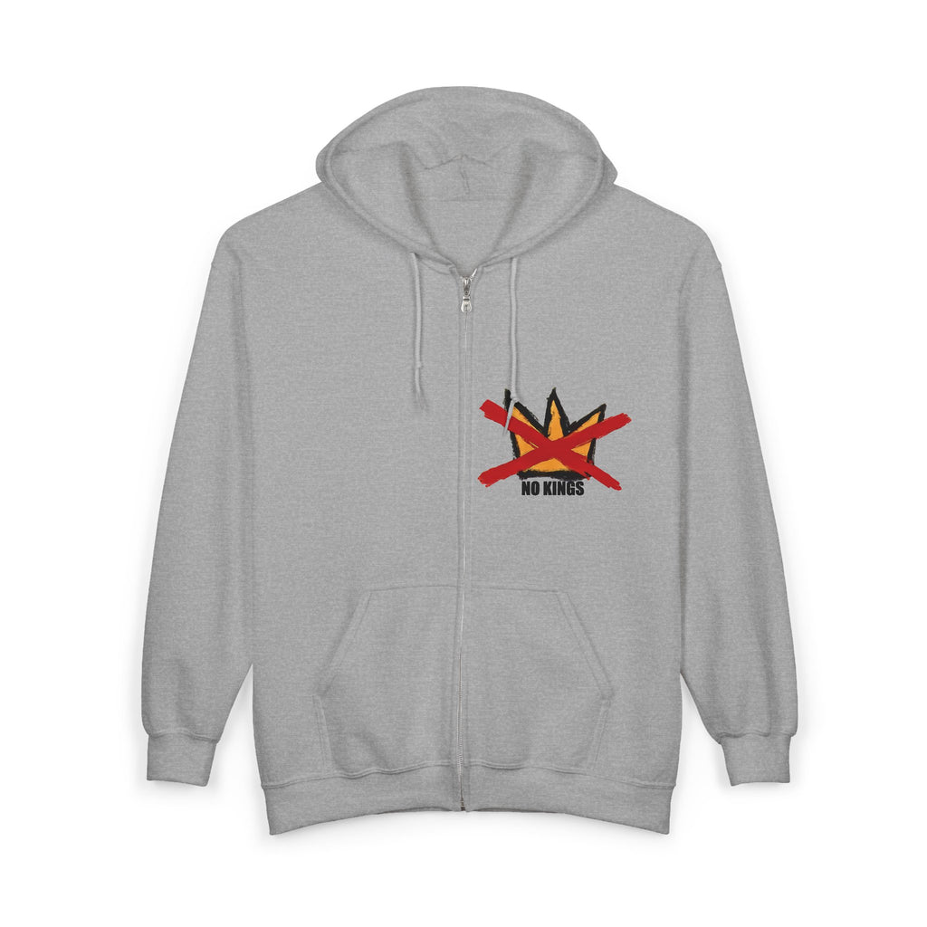 No Kings Hoodie Hand-Darawn design - Die-Cut Protest Sticker Included
