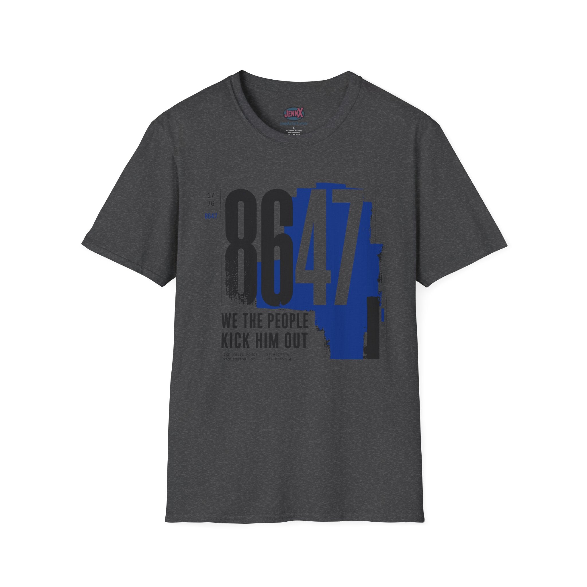 8647 Tee | Bold Blue Black Typographic T-Shirt I We The People Kick Him Out