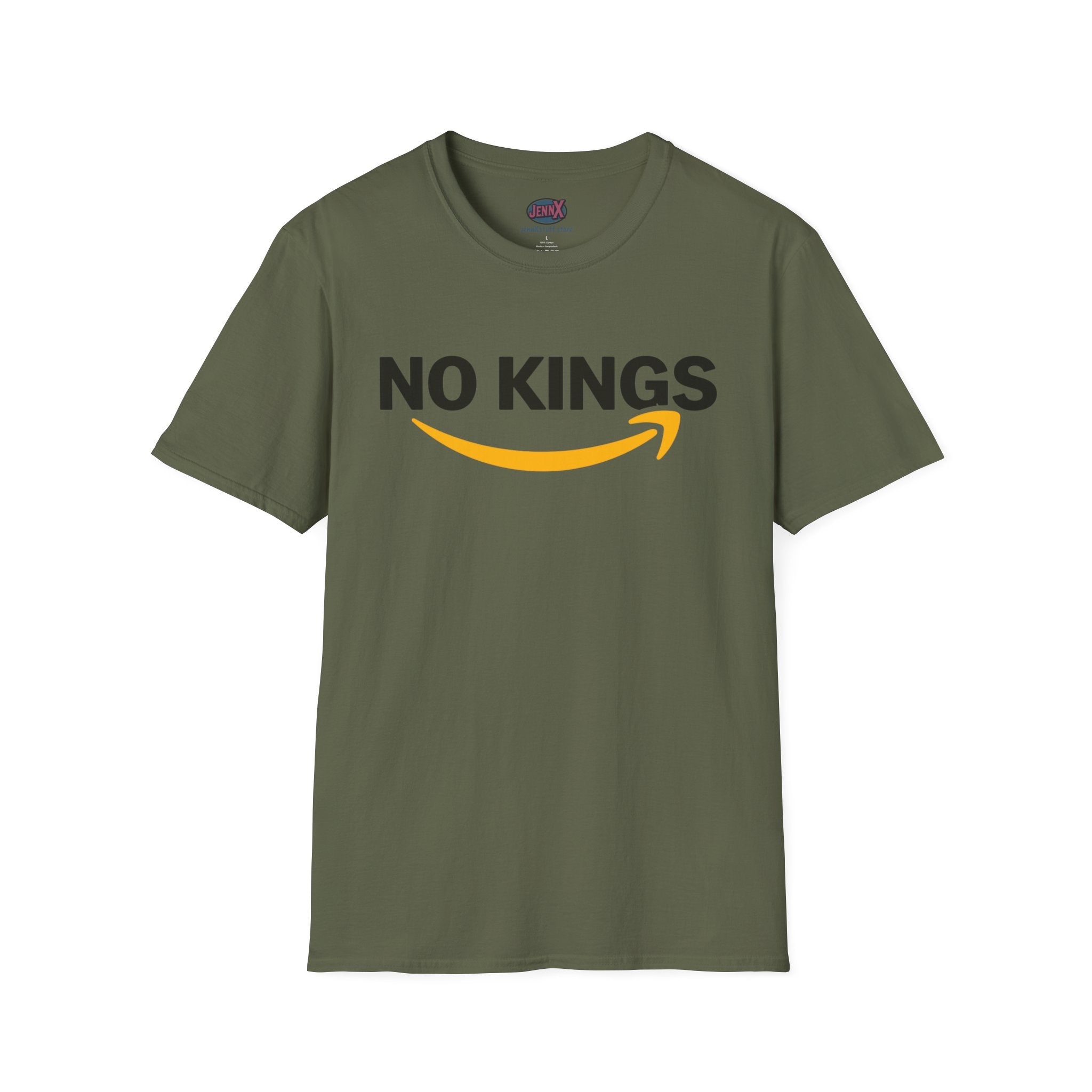 No Kings Amazon T-Shirt | Satirical Logo Parody, Graphic Tee