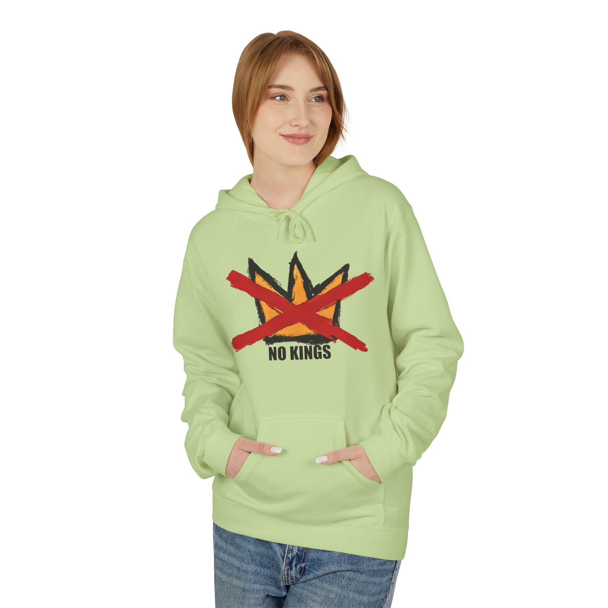No Kings Hand-Drawn Graphic Hoodie | Includes No Kings sticker