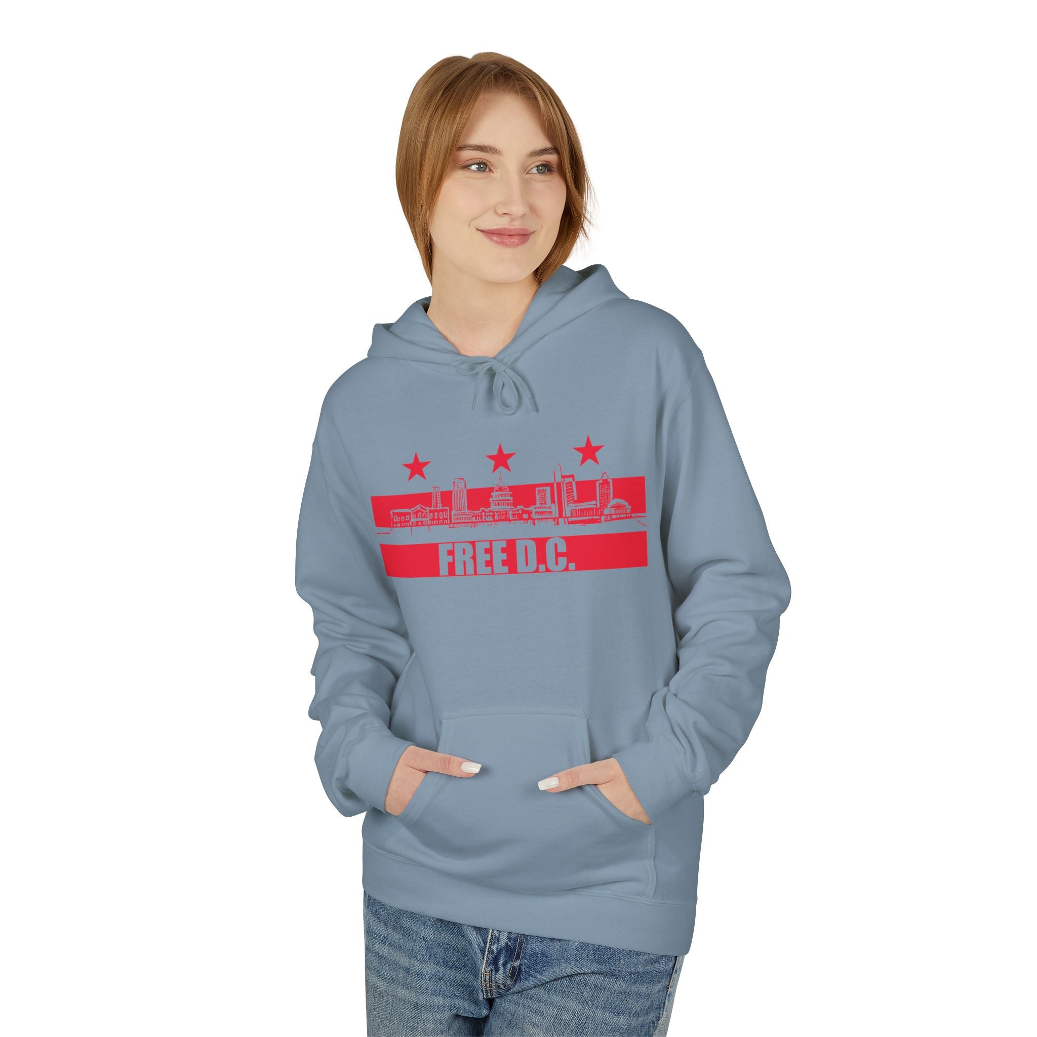 Free DC Hand-Drawn Washington DC Skyline Hoodie I Anti-Trump Fuck ICE