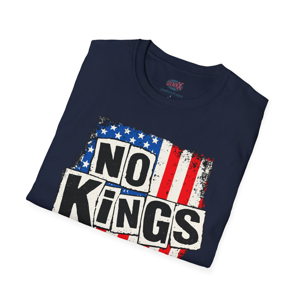 No Kings Sex Pistols parody American Flag T-Shirt