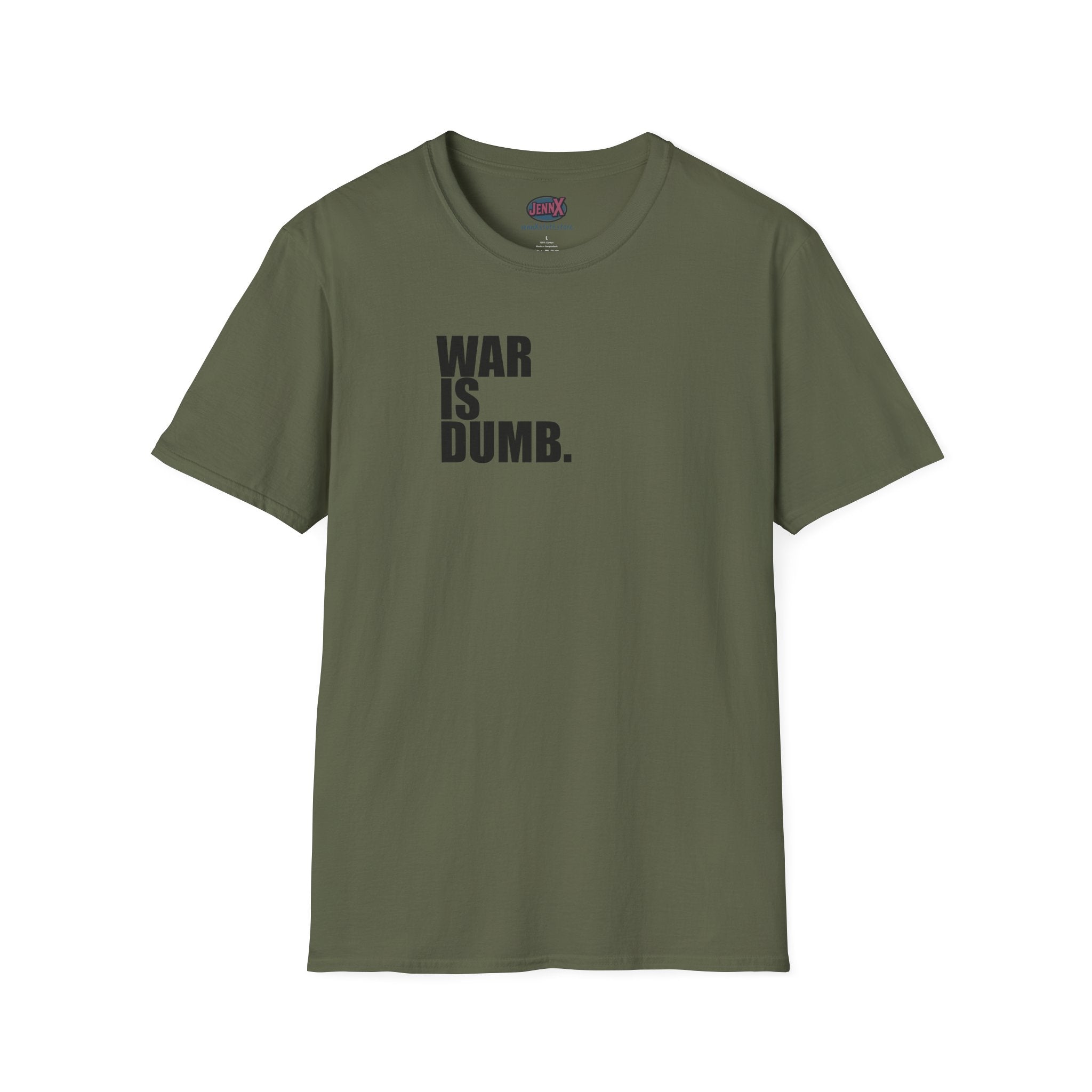 WAR IS DUMB text tee, T-Shirt | Anti War Statement, Minimalist Typography