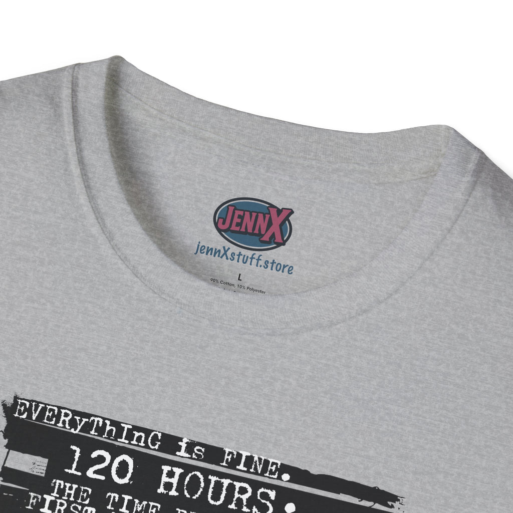 120 Hours distressed barcode graphic T-Shirt | vintage scanner art