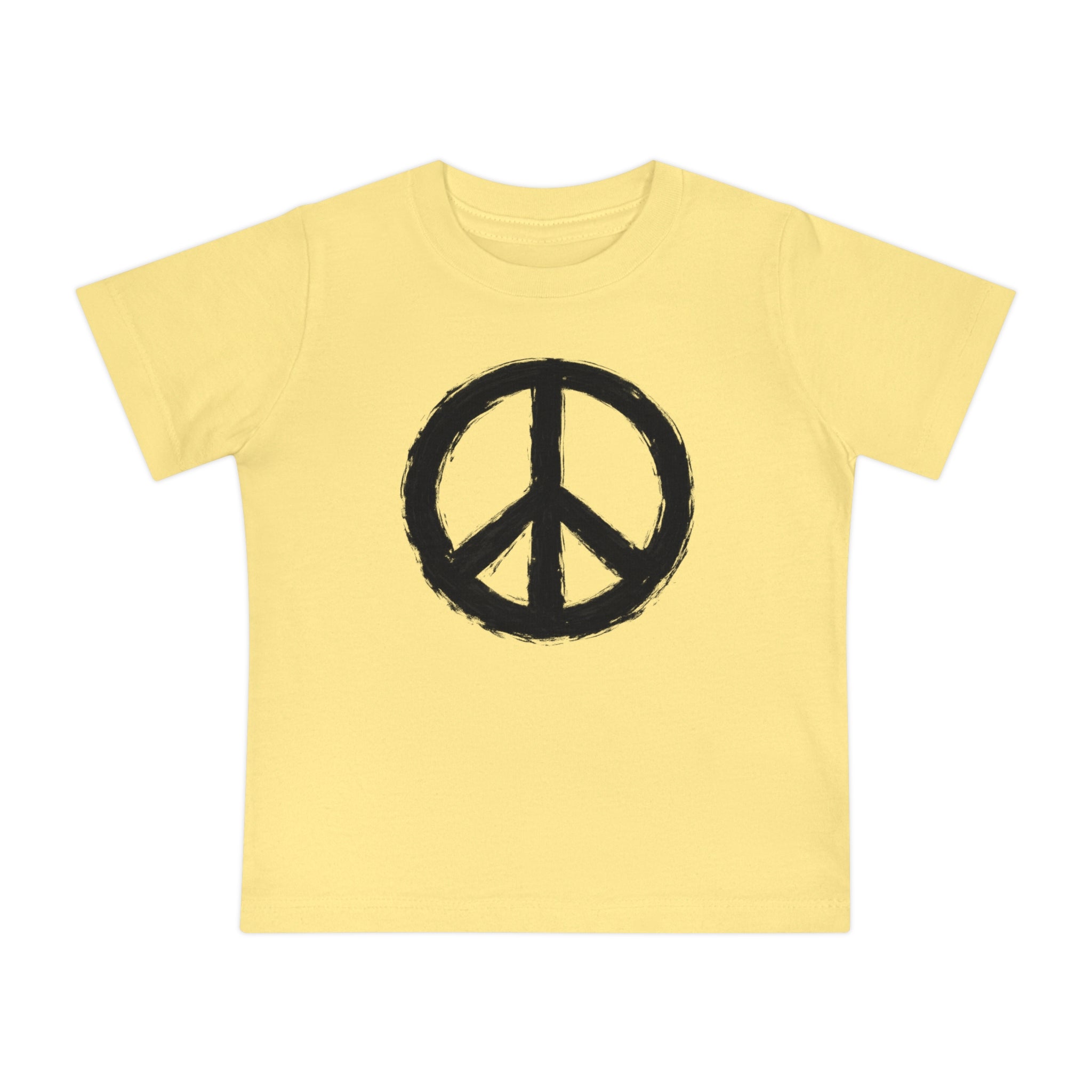 Hand-Drawn Peace Sign Baby T-Shirt | Minimal Hippie Graphic